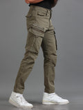 Rugged Zip Cargo Pants In Sand Beige