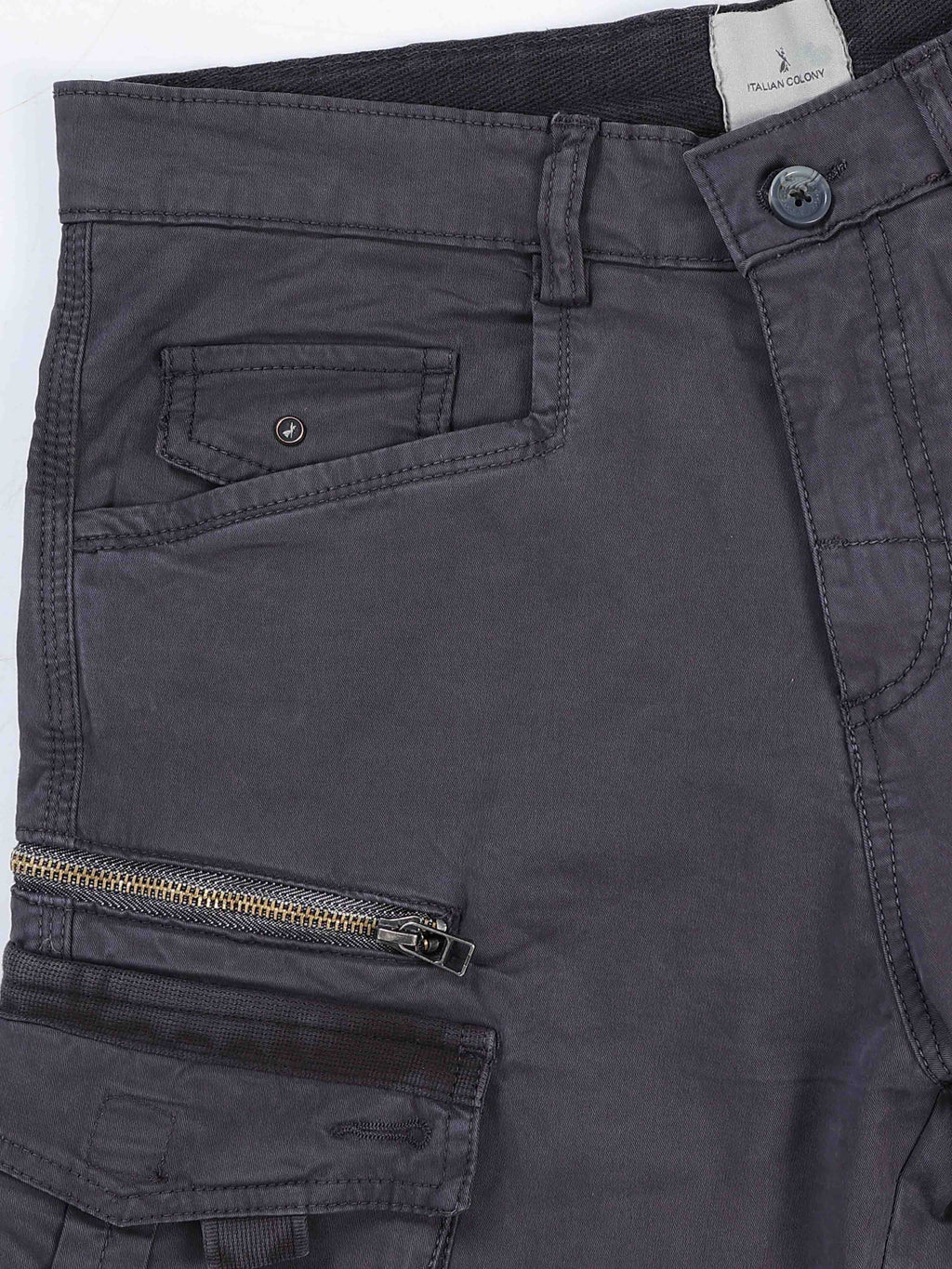Rugged Zip Cargo Pants In Ash Blue