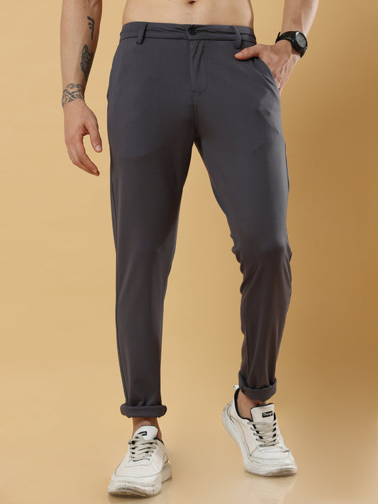 Tencel Stretchable Dark Grey Trousers
