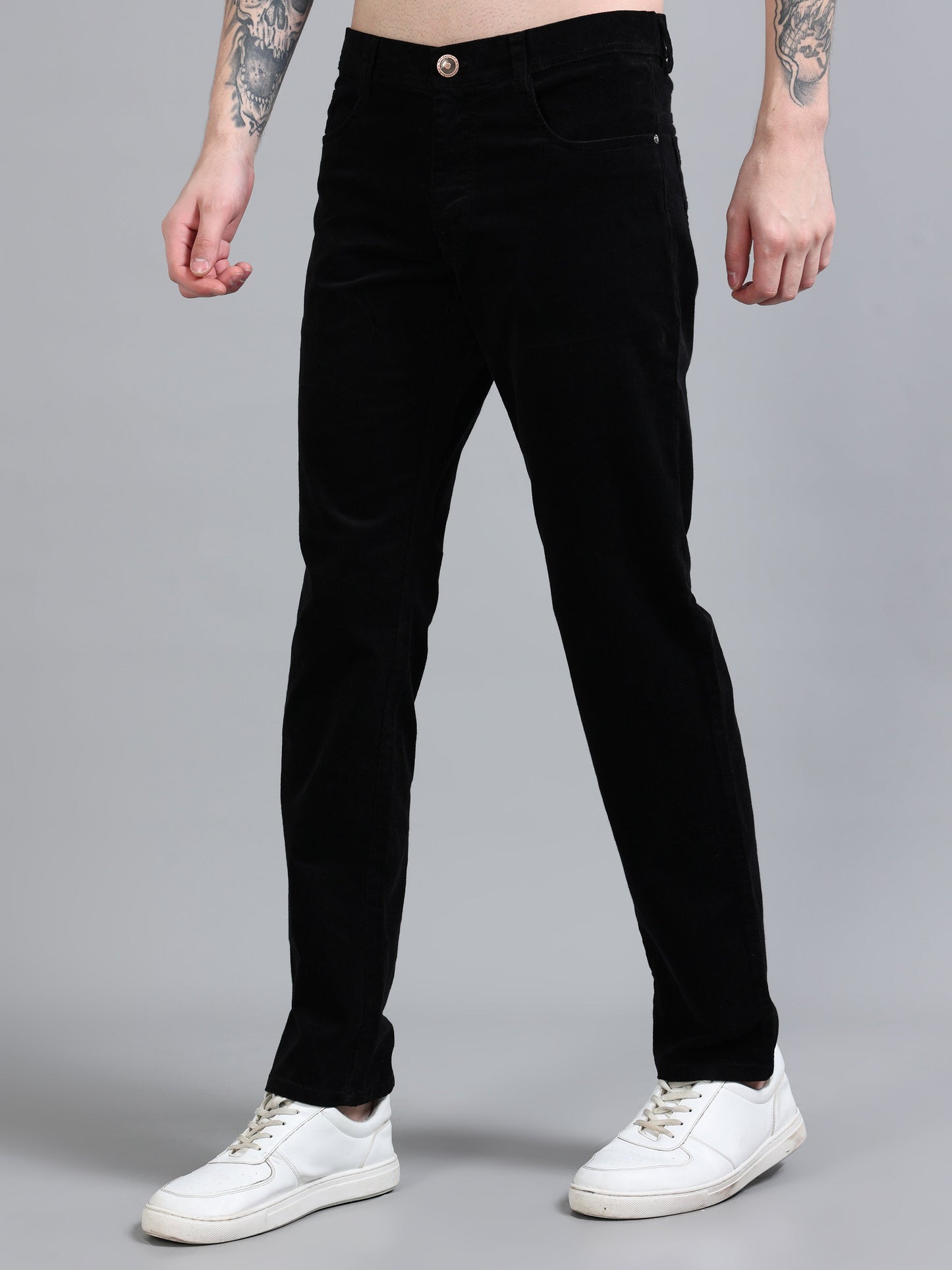 Men Corduroy Trousers-Navy