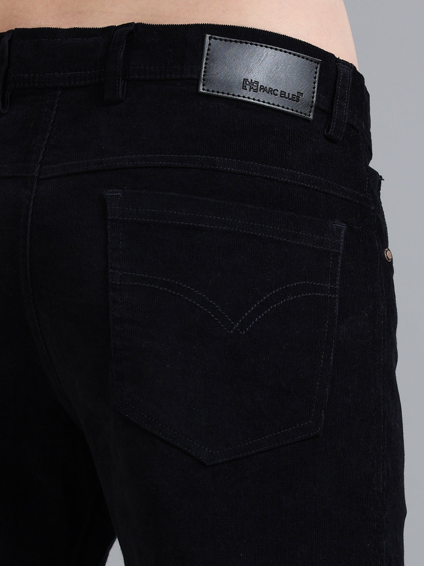 Men Corduroy Trousers-Black