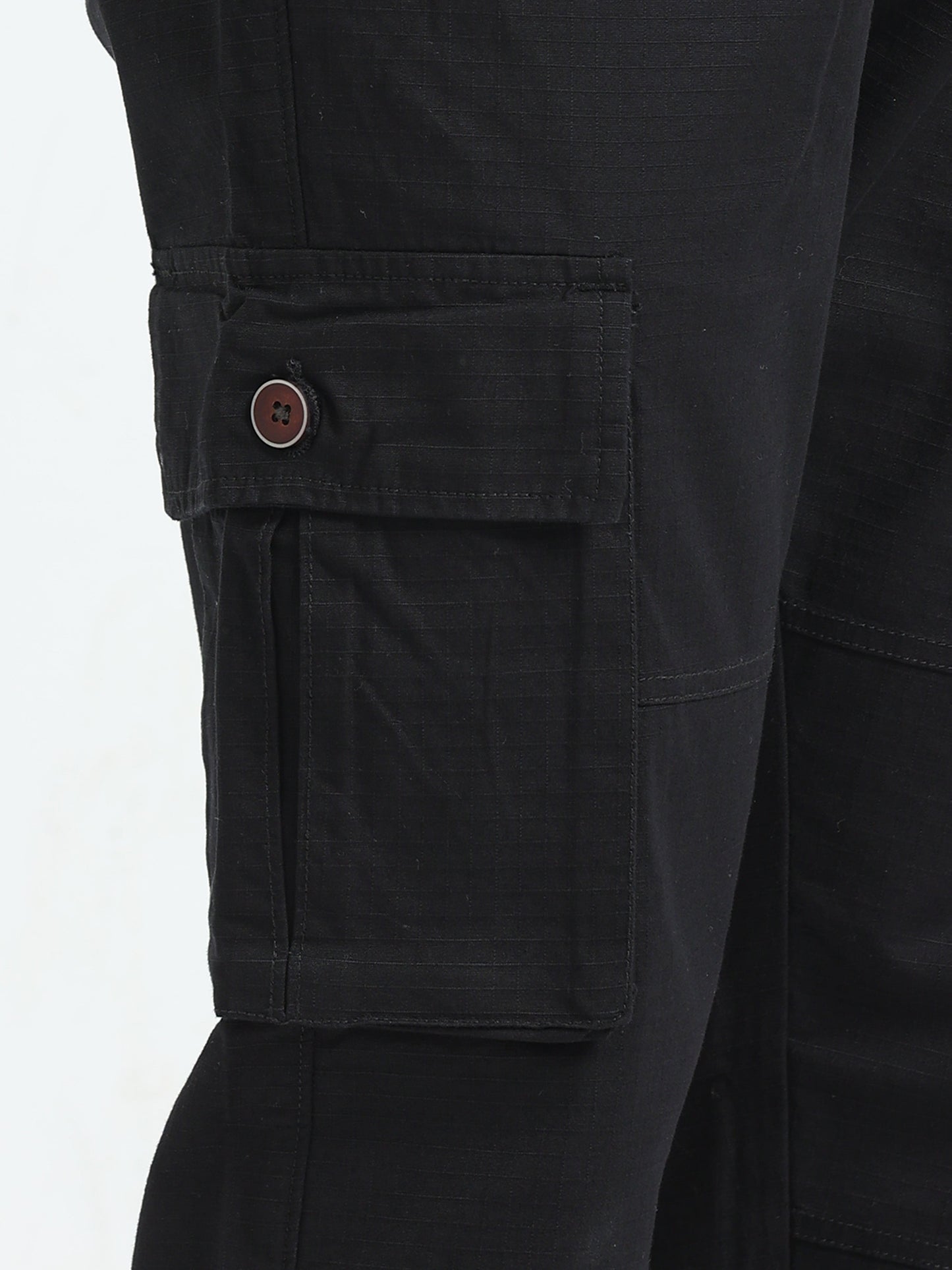 Men Self Design Breeze Cargoes-Black