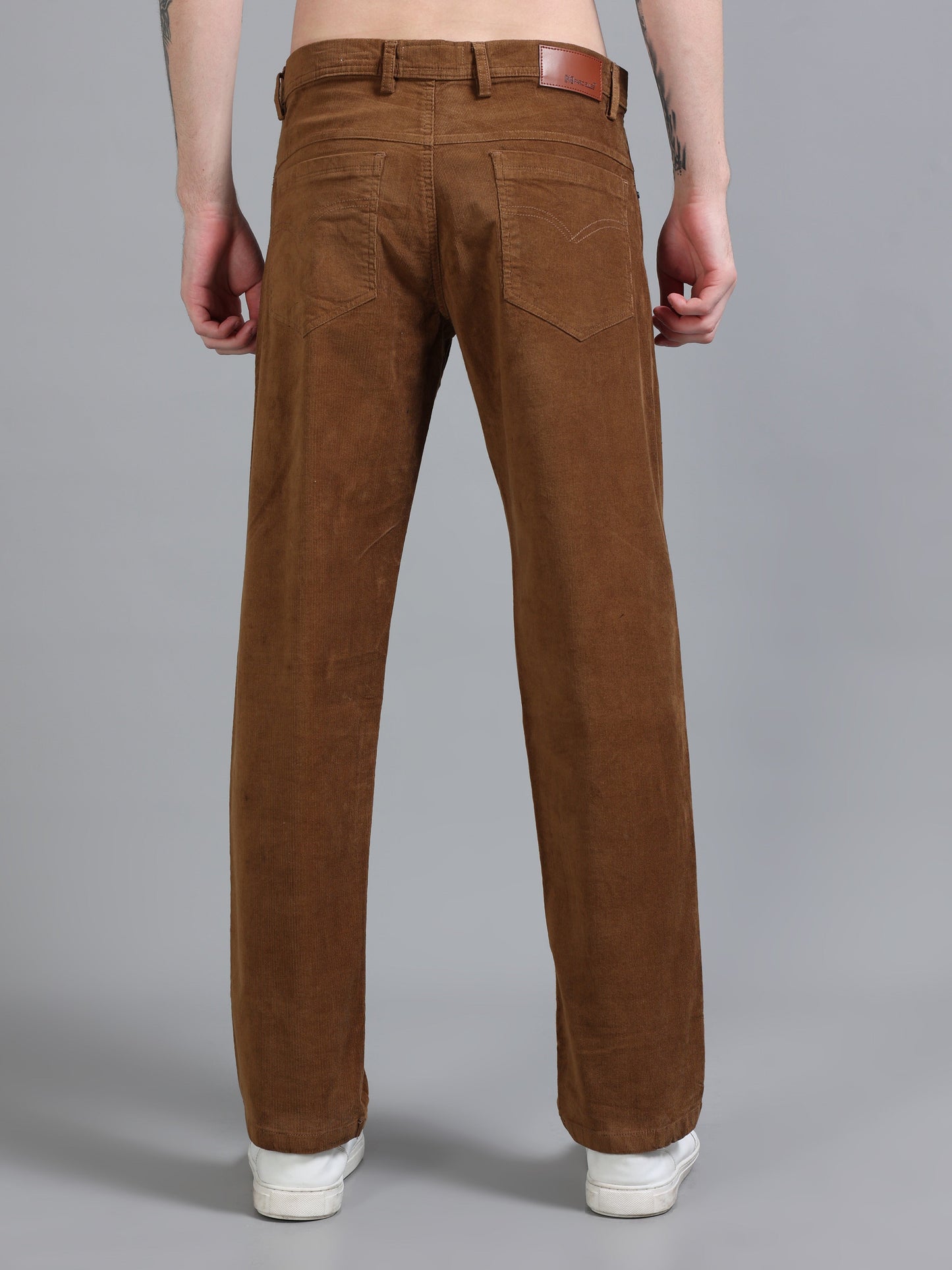 Men Corduroy Trousers-Khaki