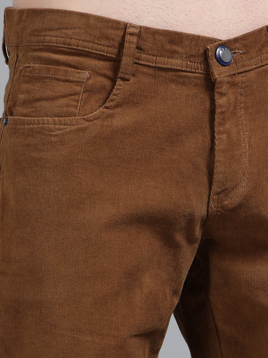 Men Corduroy Trousers-Khaki