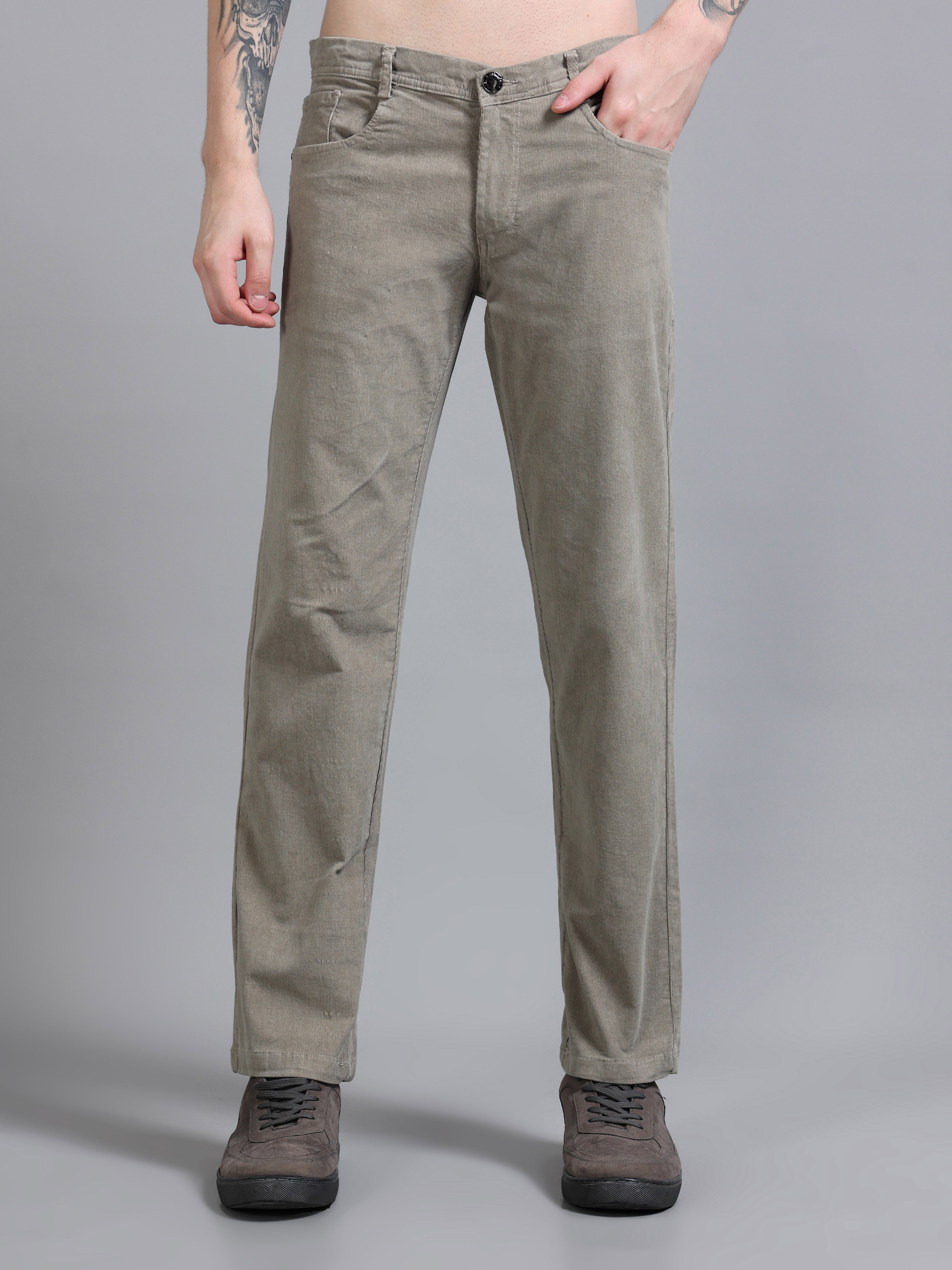 Light Grey Corduroy Trousers Mens​ | Lt Grey Pants