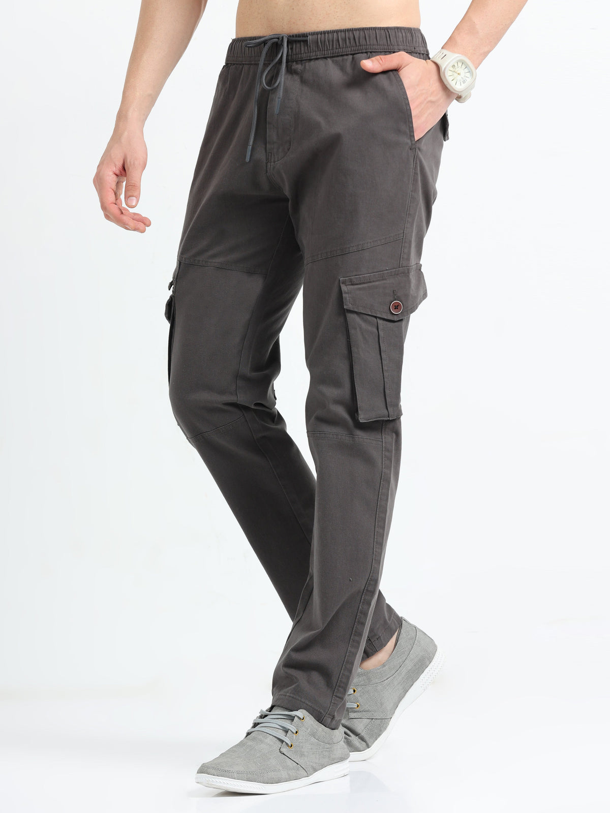 Men Zipper Cargo-Grey