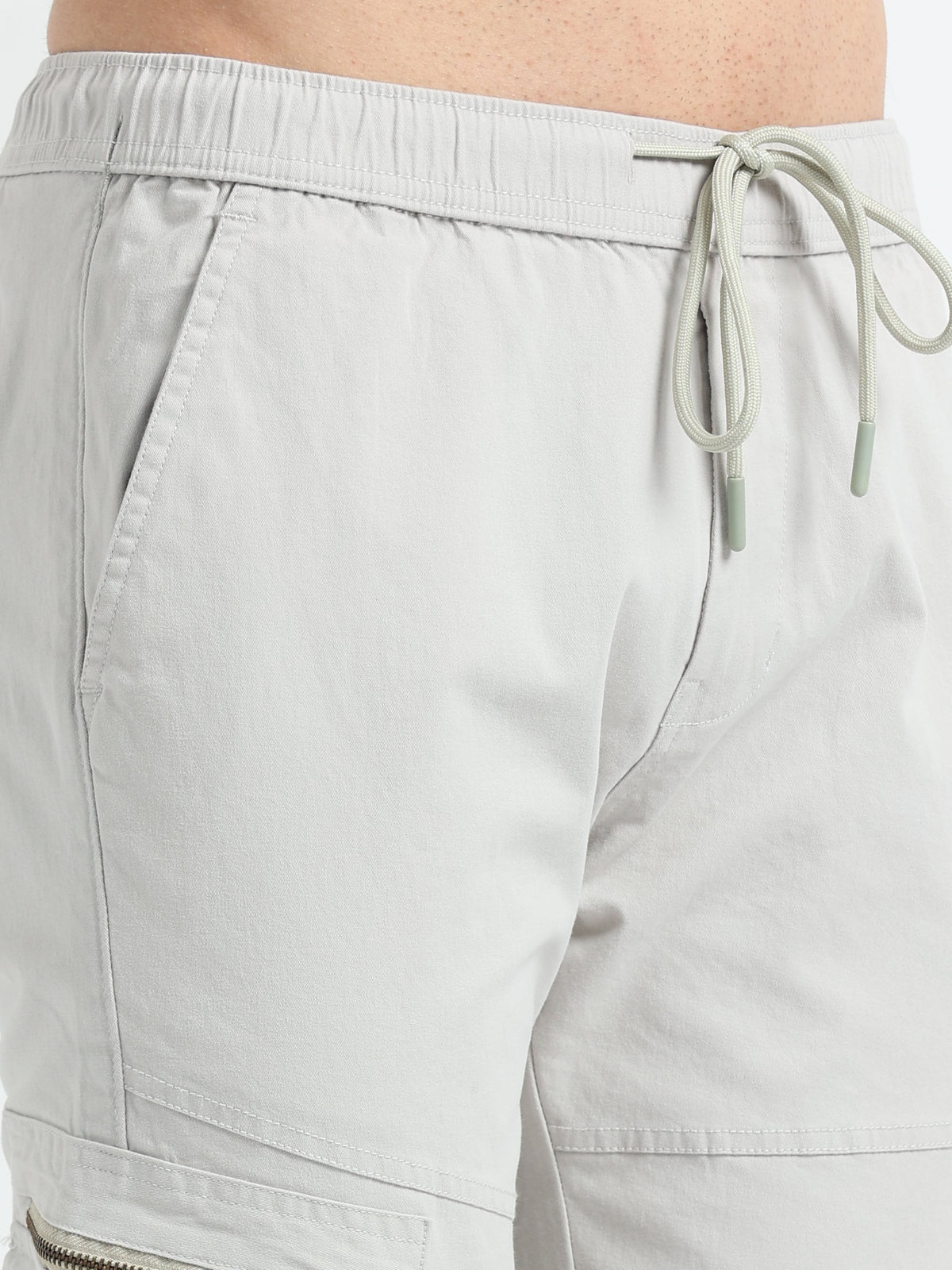 Men Zipper Cargo-Stone