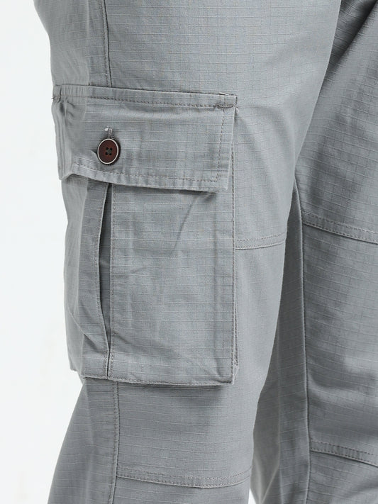 Men Self Design Breeze Cargoes-Lt Grey