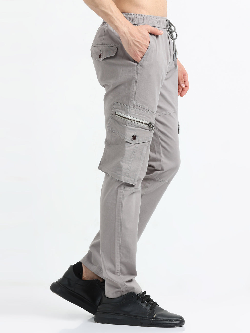 Men Zipper Cargo-Biscuit