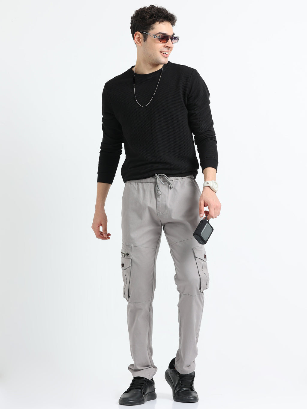 Men Zipper Cargo-Biscuit