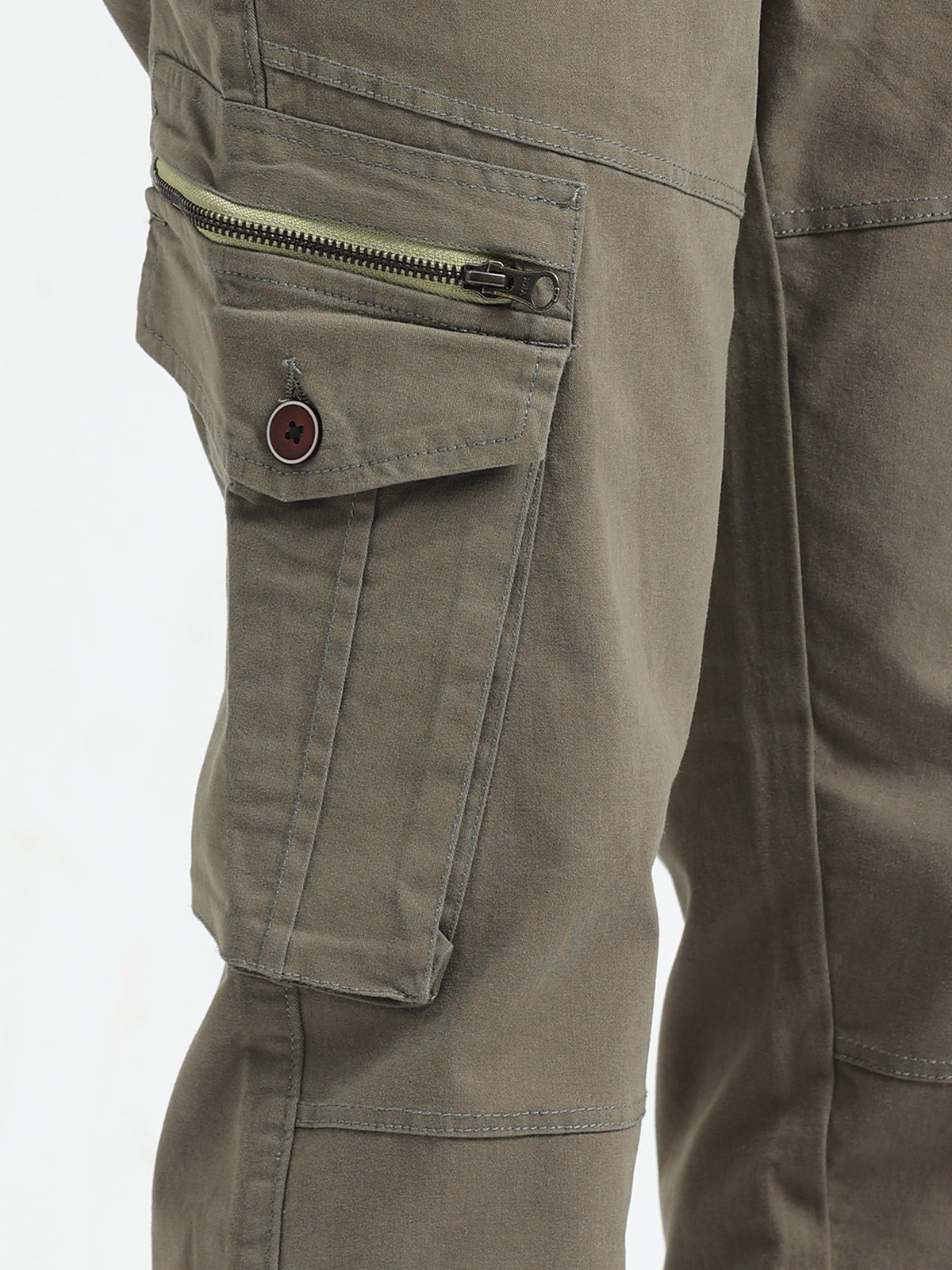 Men Zipper Cargo-Lt Olive