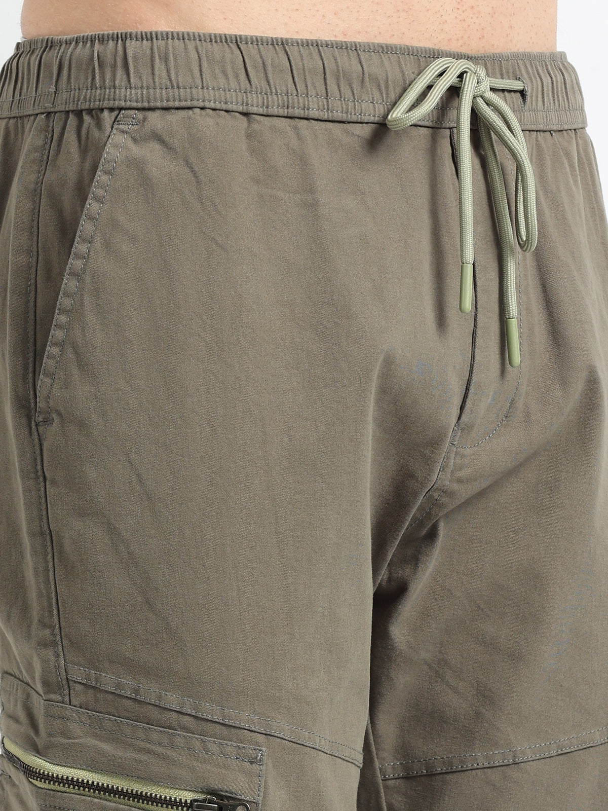 Men Zipper Cargo-Lt Olive