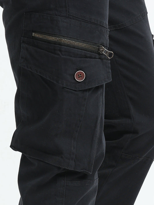 Men Zipper Cargo-Black