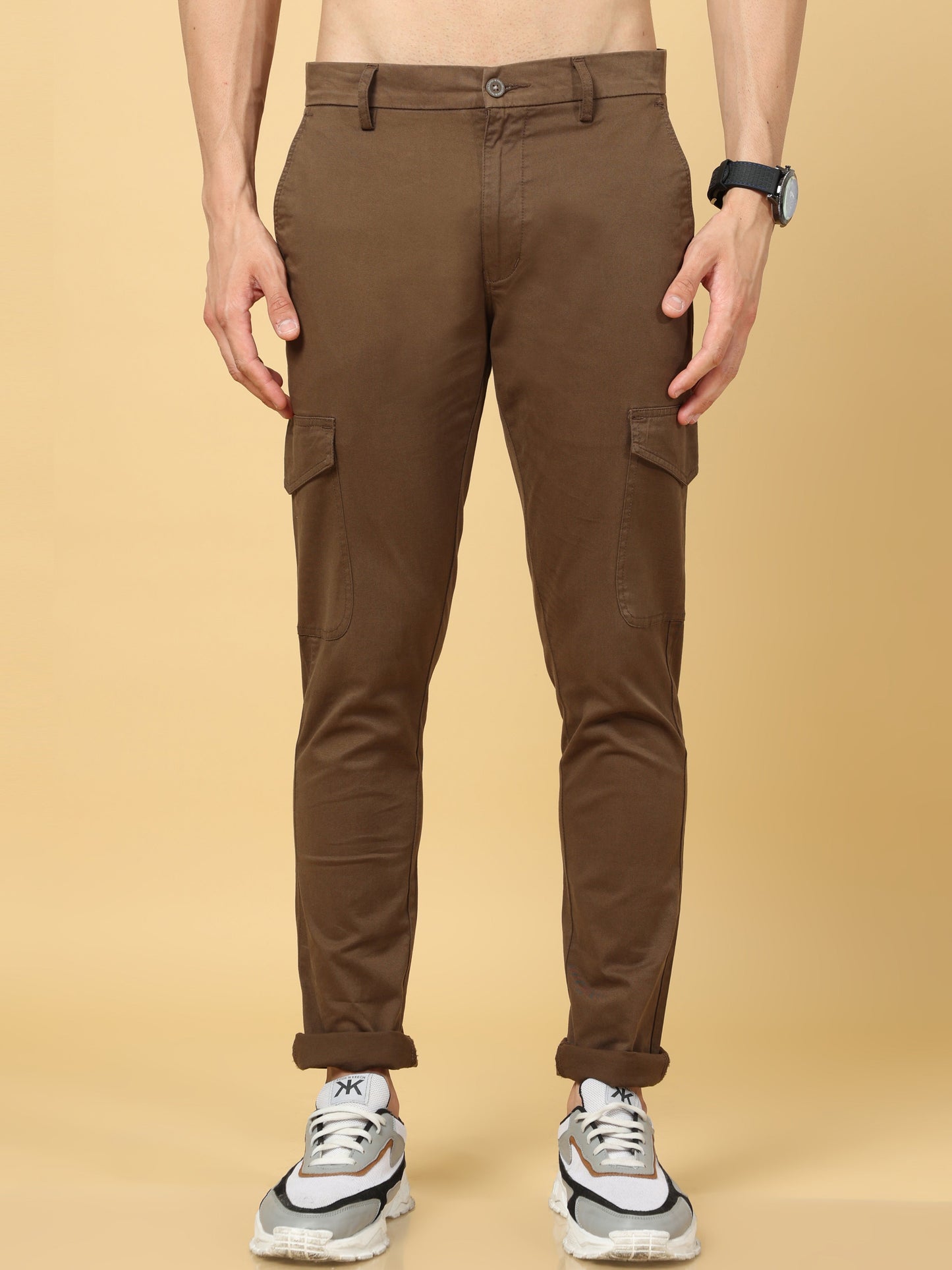 Basic Brown Slim Fit Cargo