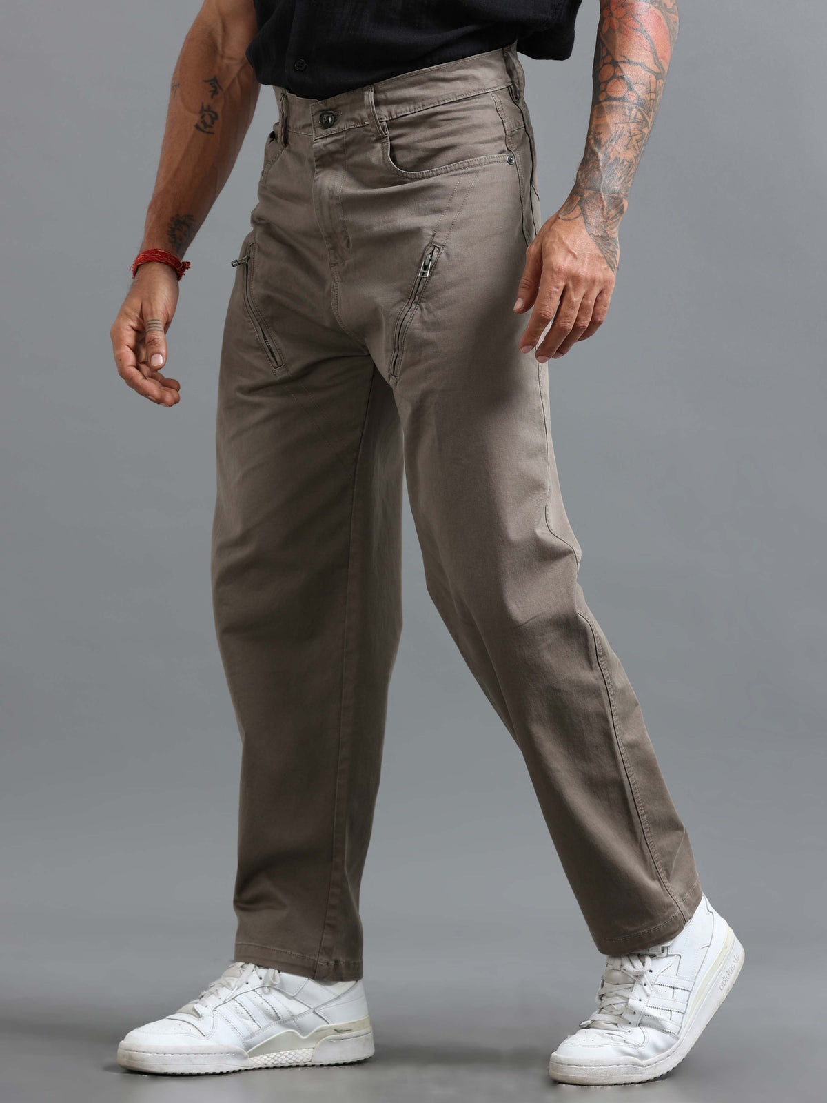 Milano Zip Trouser In Grey
