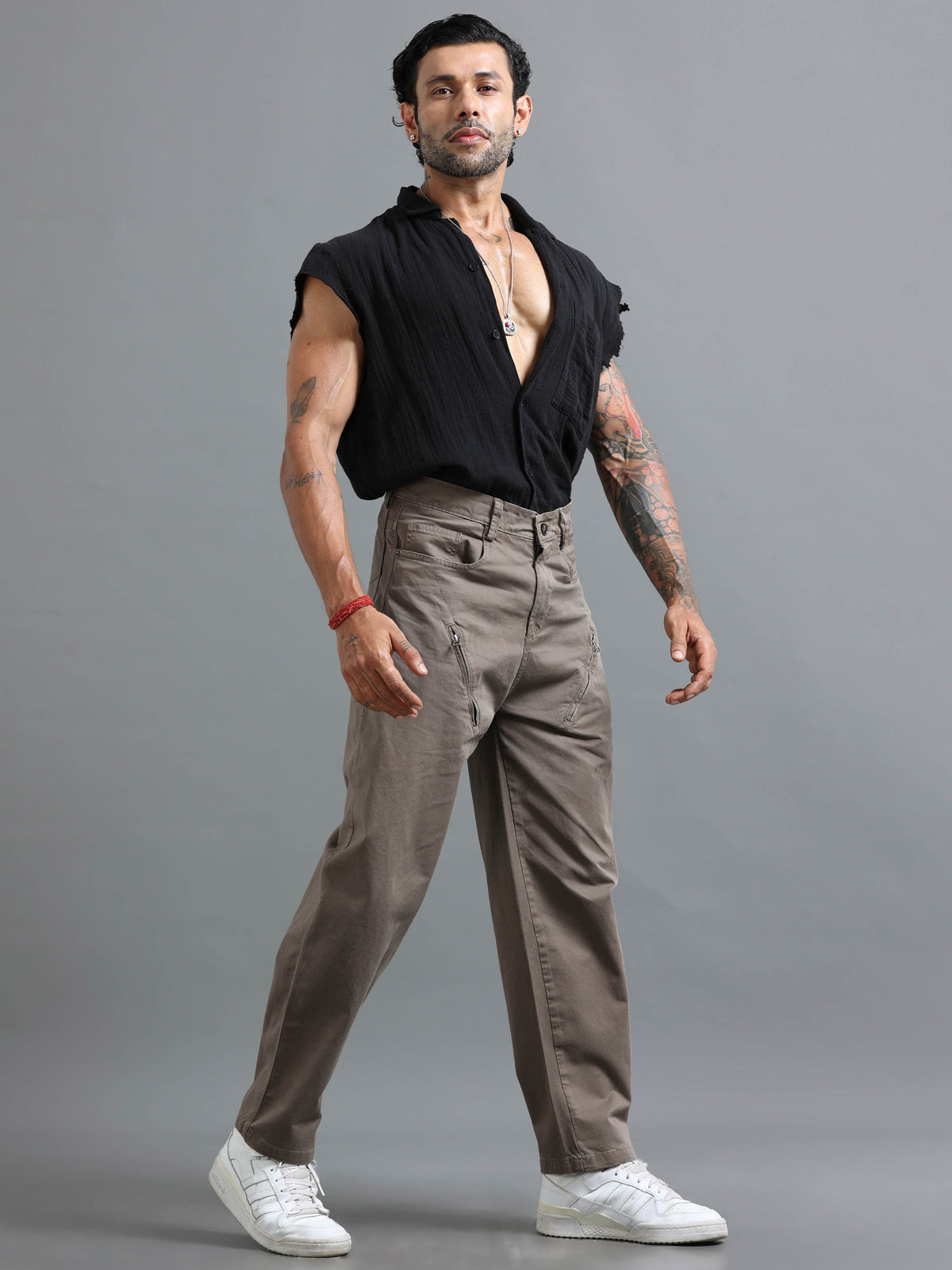 Milano Zip Trouser In Grey