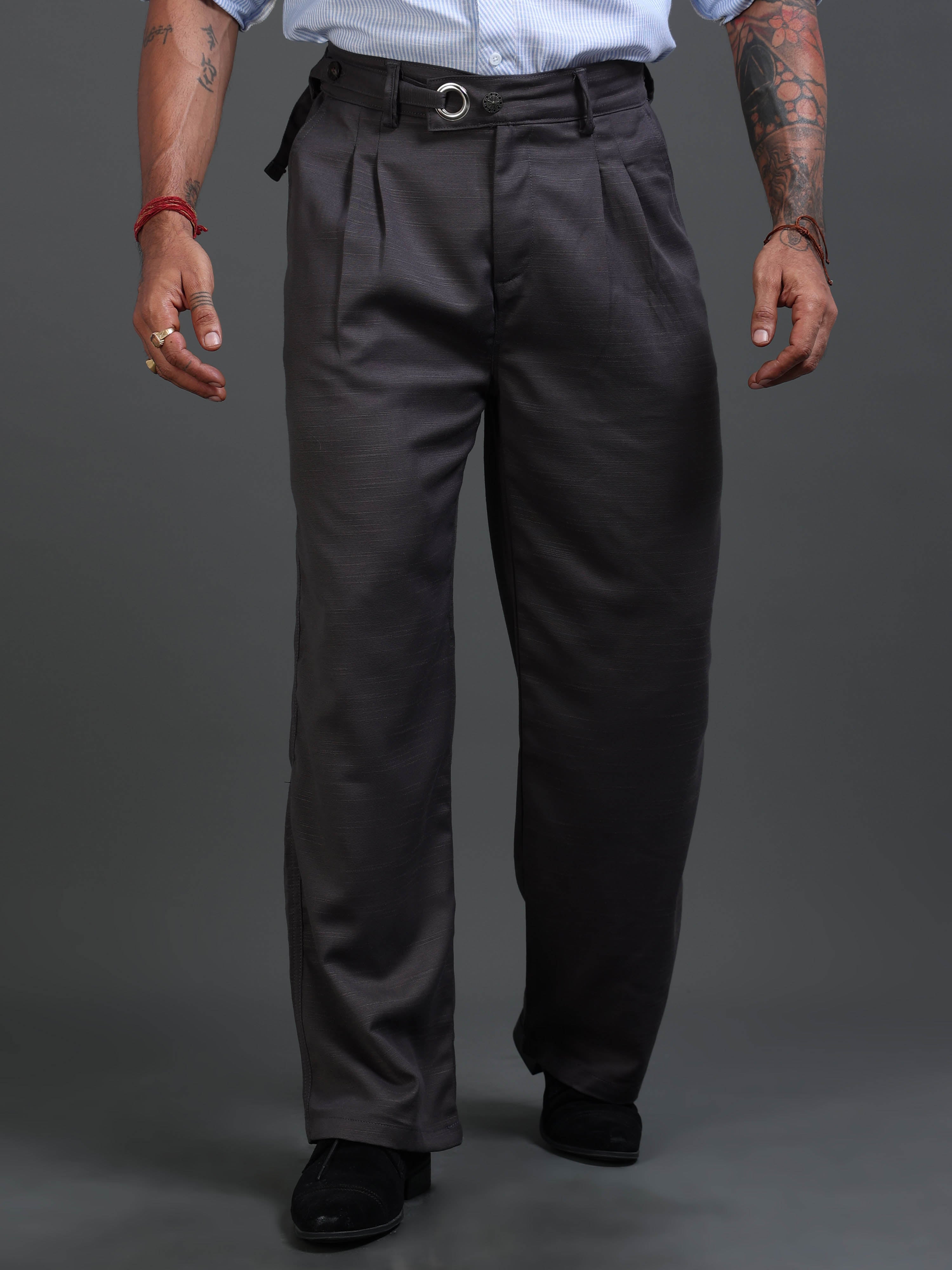 Riviera Relaxed Trouser In Dark Grey