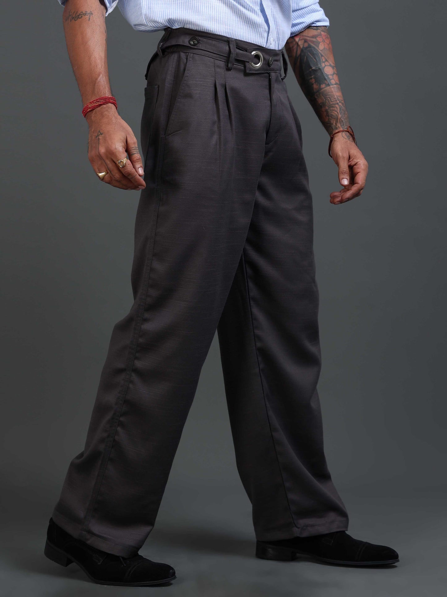 Riviera Relaxed Trouser In Dark Grey