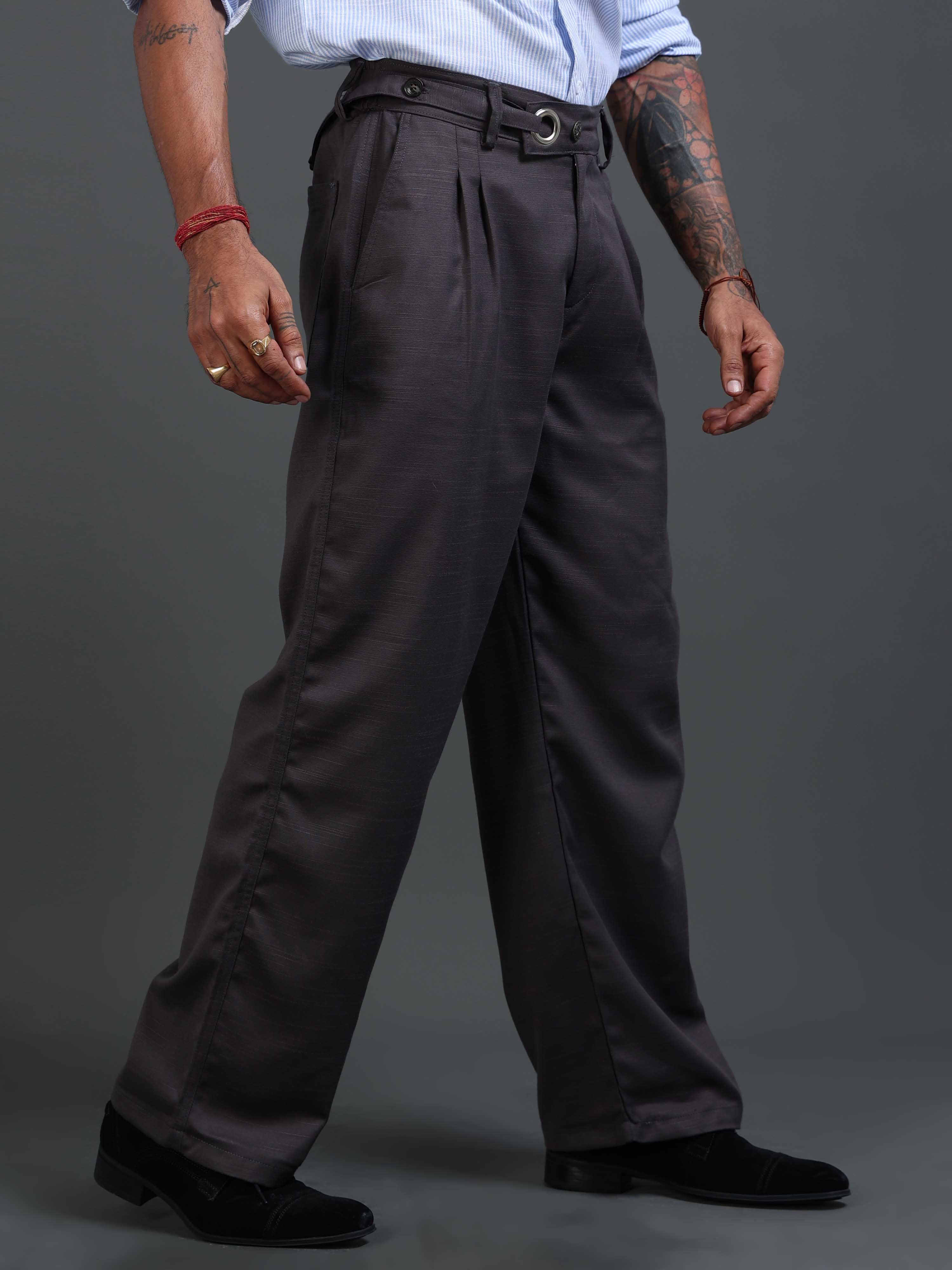 Riviera Relaxed Trouser In Dark Grey