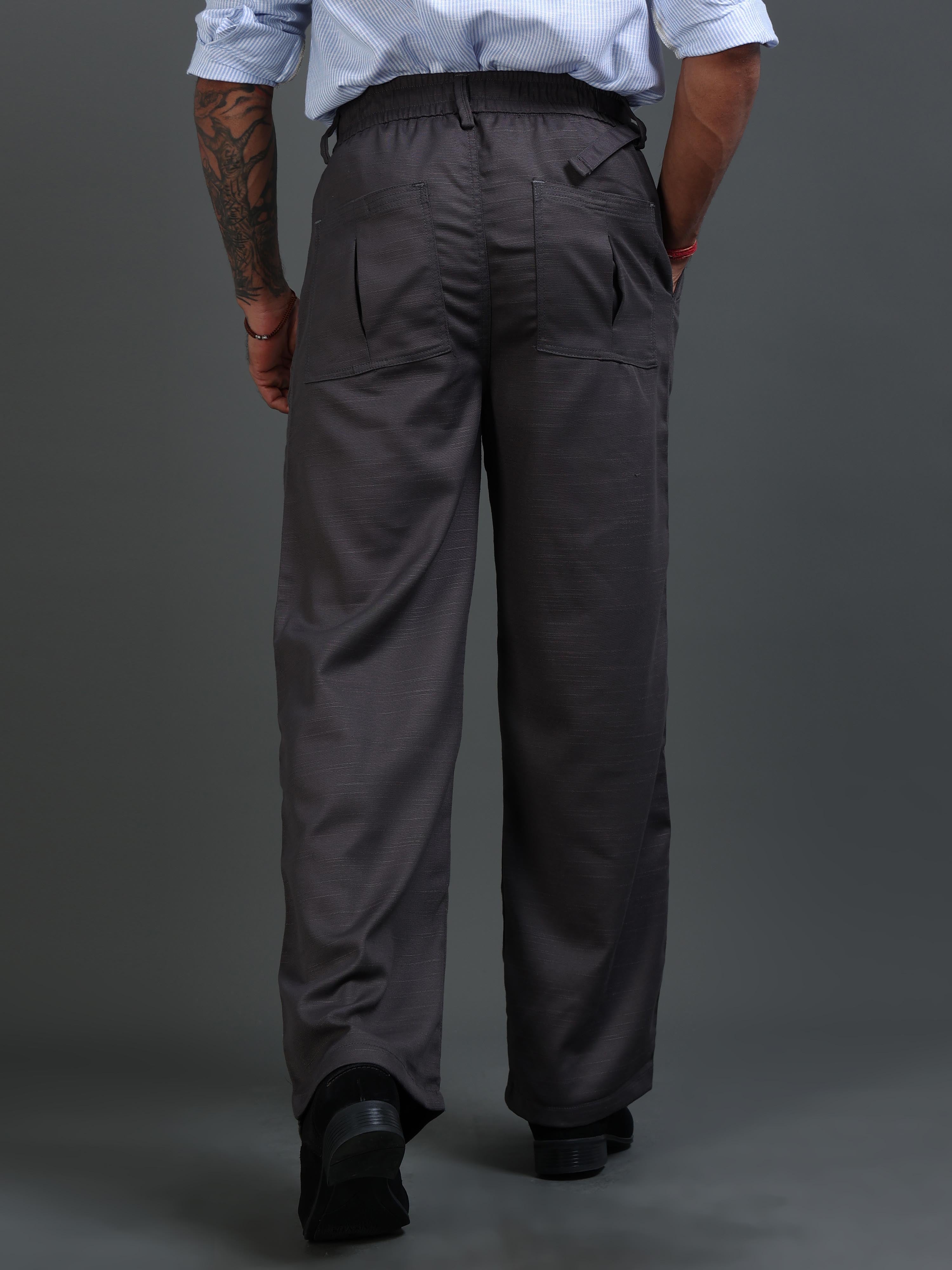 Riviera Relaxed Trouser In Dark Grey