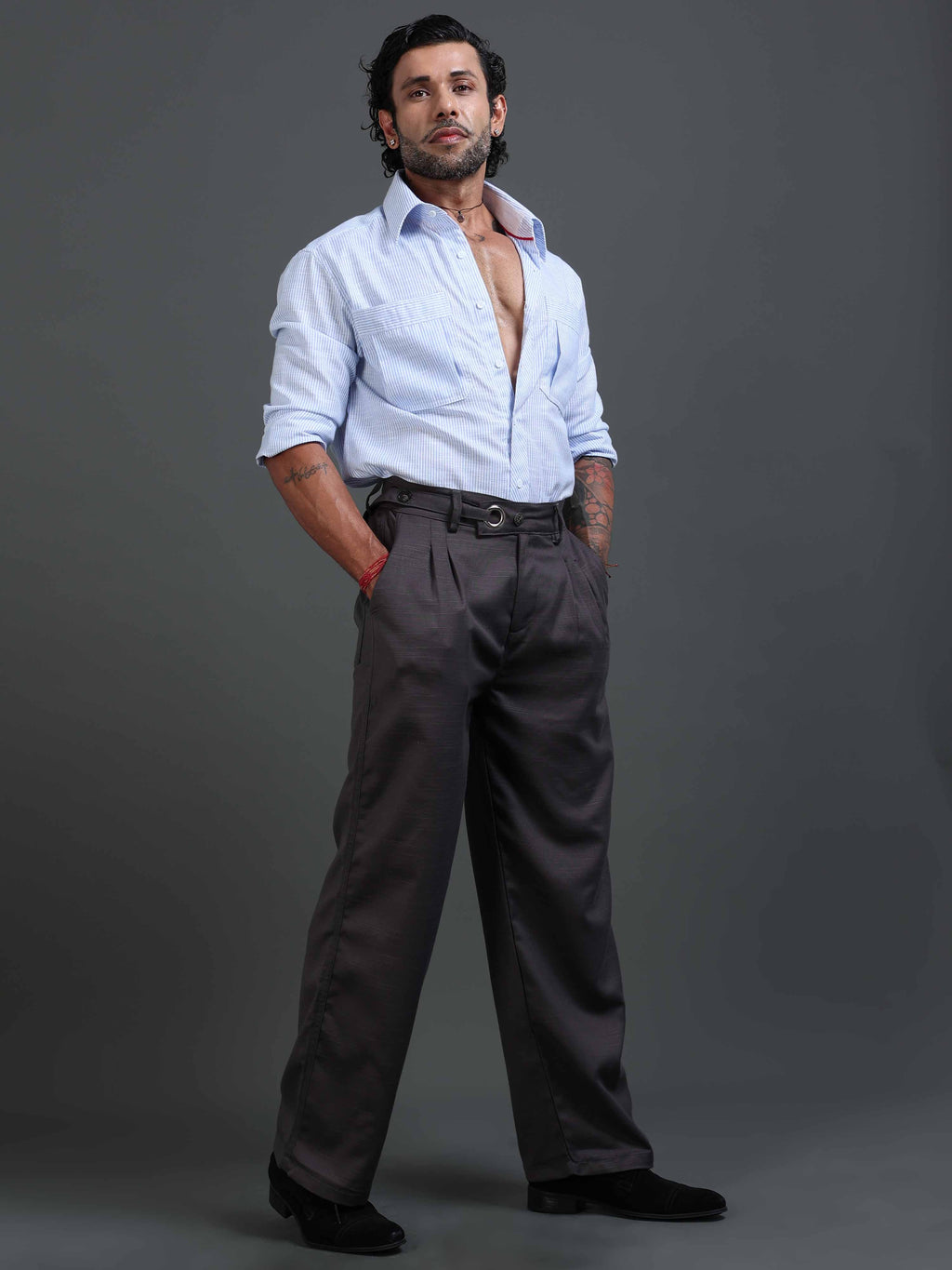 Riviera Relaxed Trouser In Dark Grey