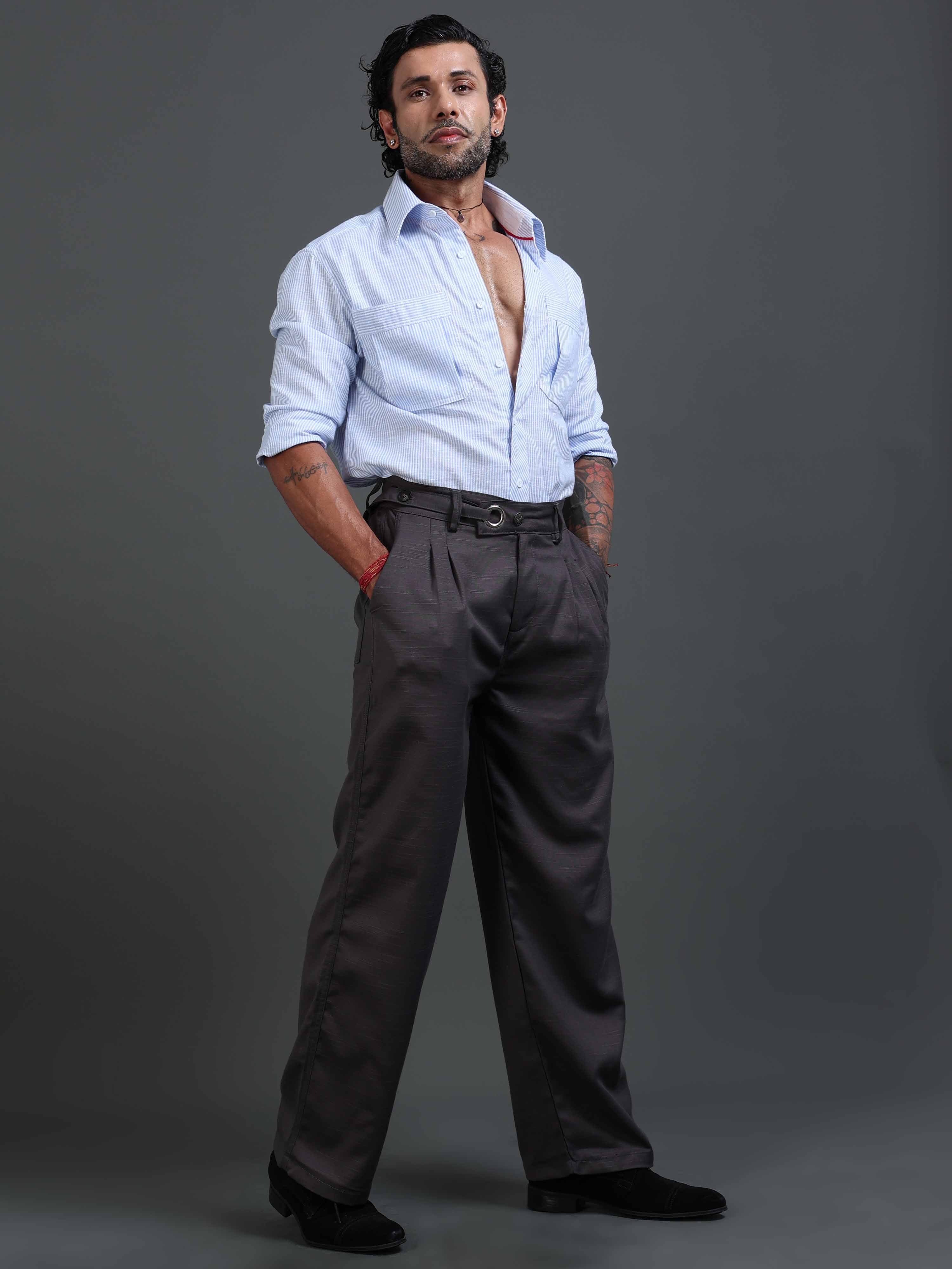Riviera Relaxed Trouser In Dark Grey