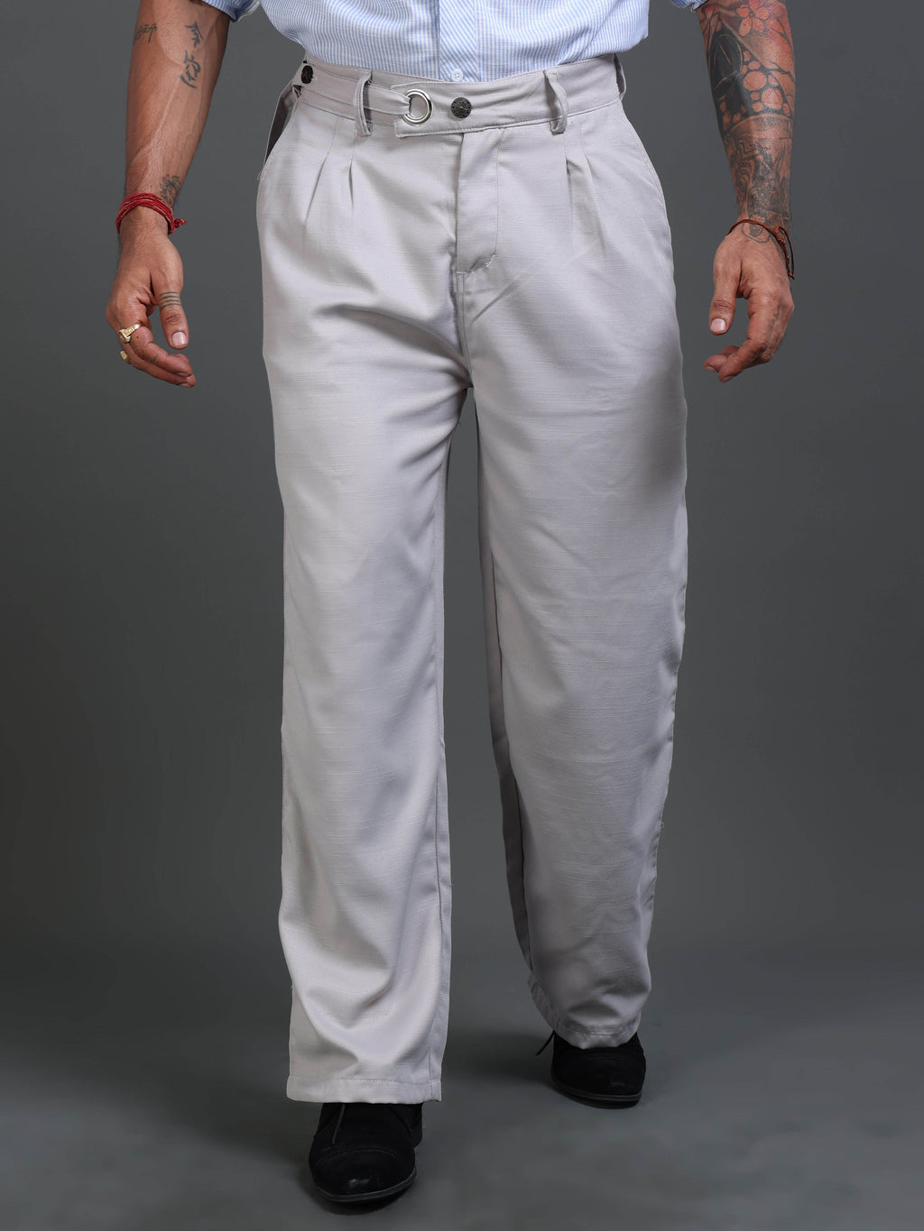 Riviera Relaxed Trouser In Light Grey