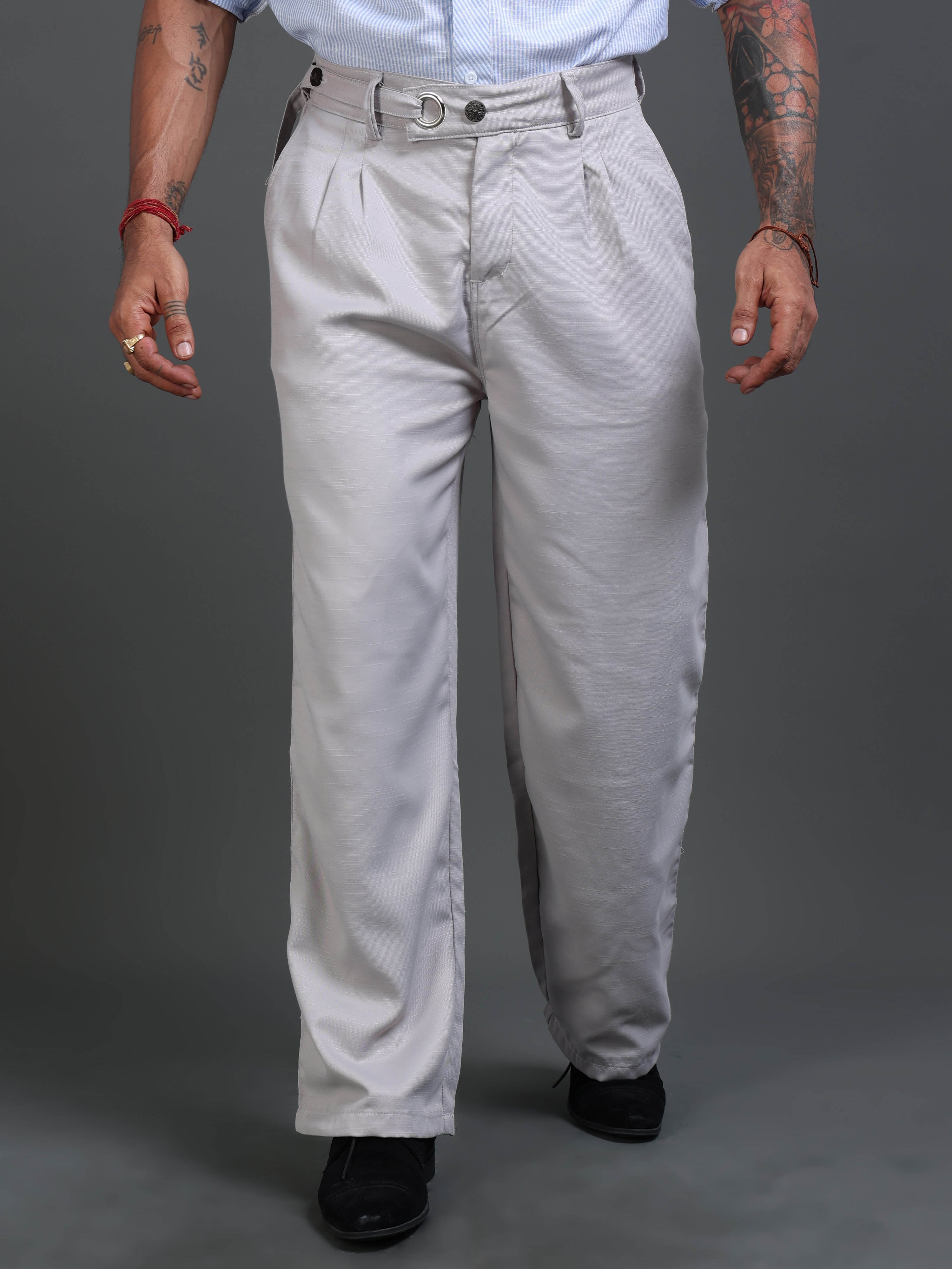 Riviera Relaxed Trouser In Light Grey