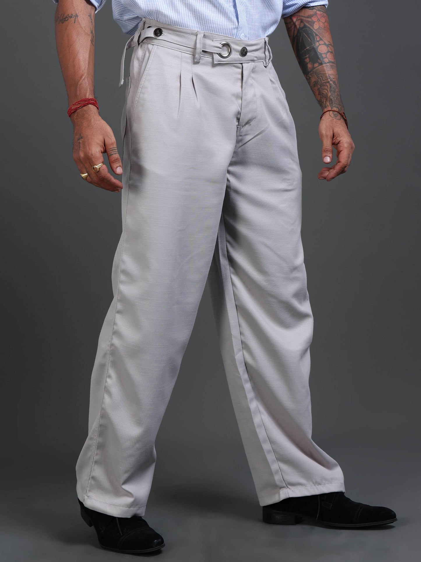 Riviera Relaxed Trouser In Light Grey