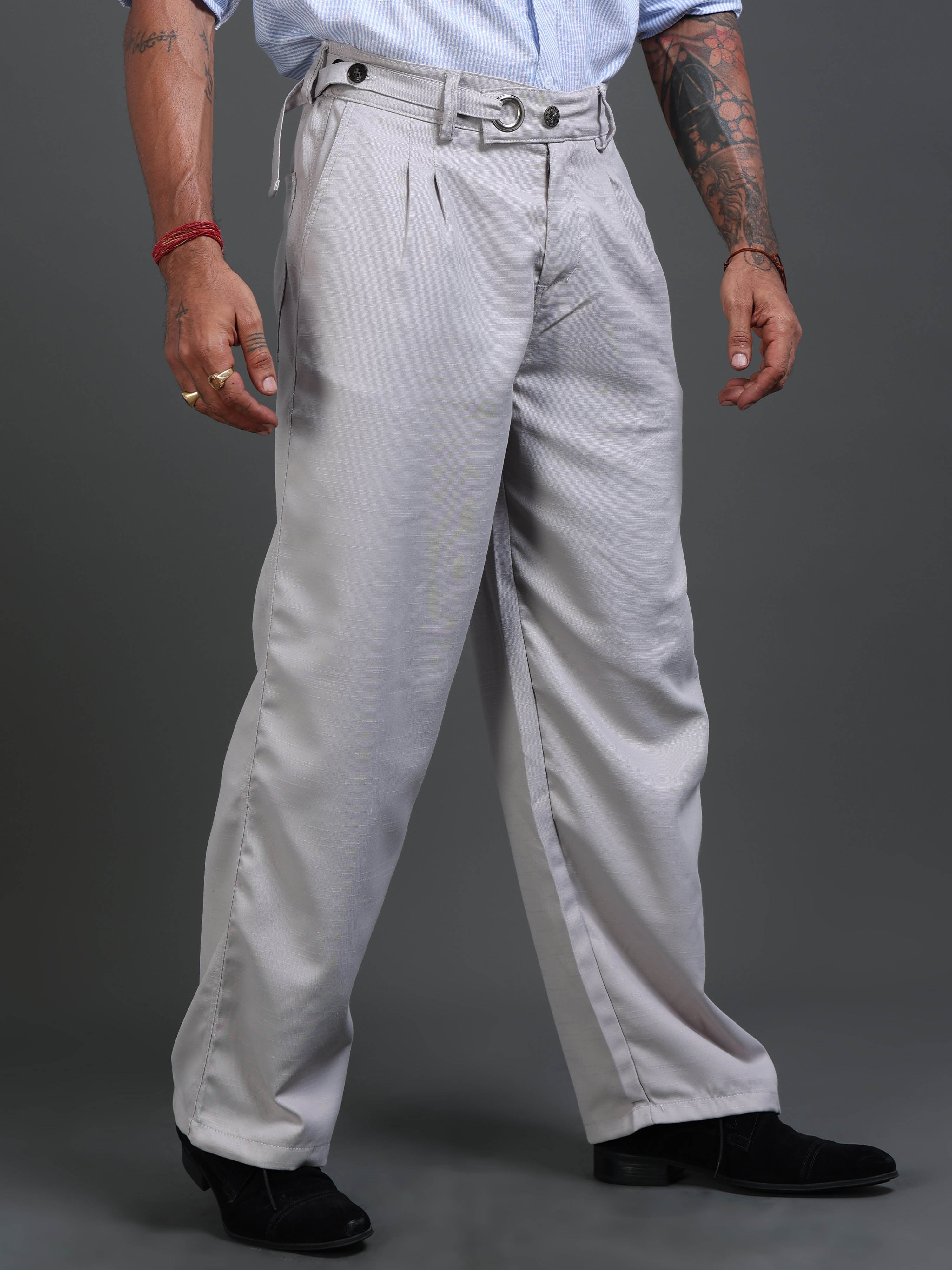 Riviera Relaxed Trouser In Light Grey