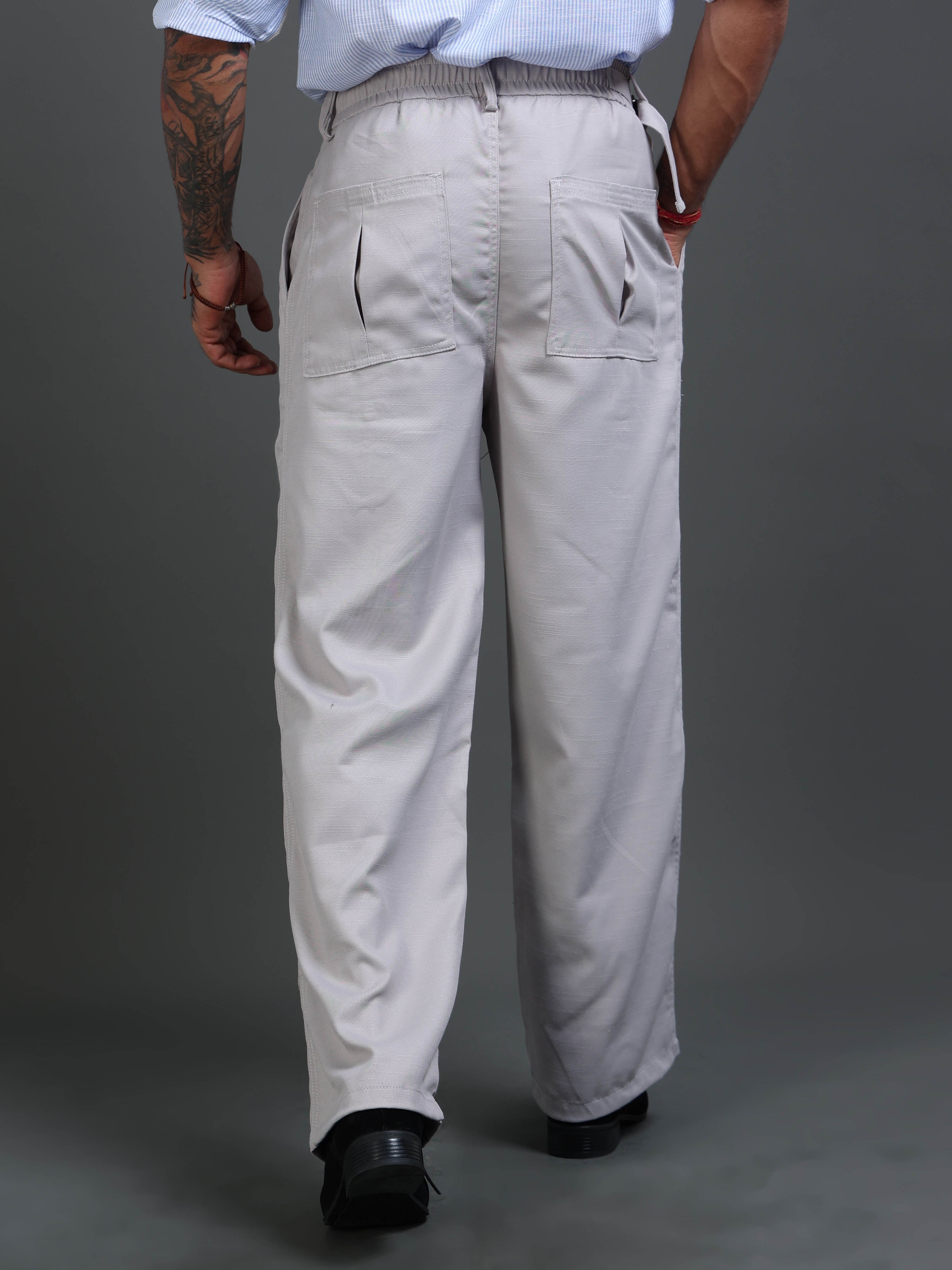 Riviera Relaxed Trouser In Light Grey