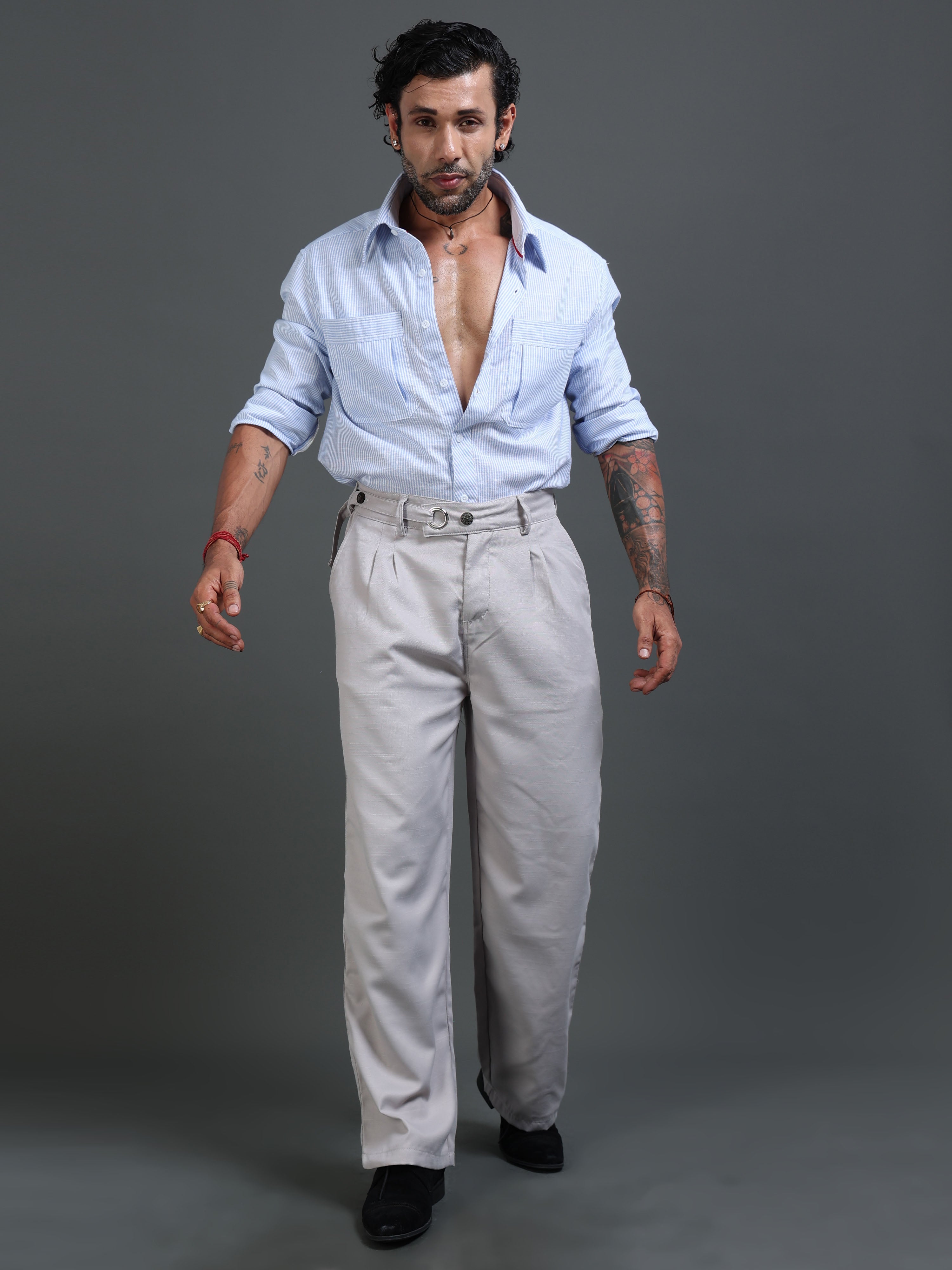 Riviera Relaxed Trouser In Light Grey