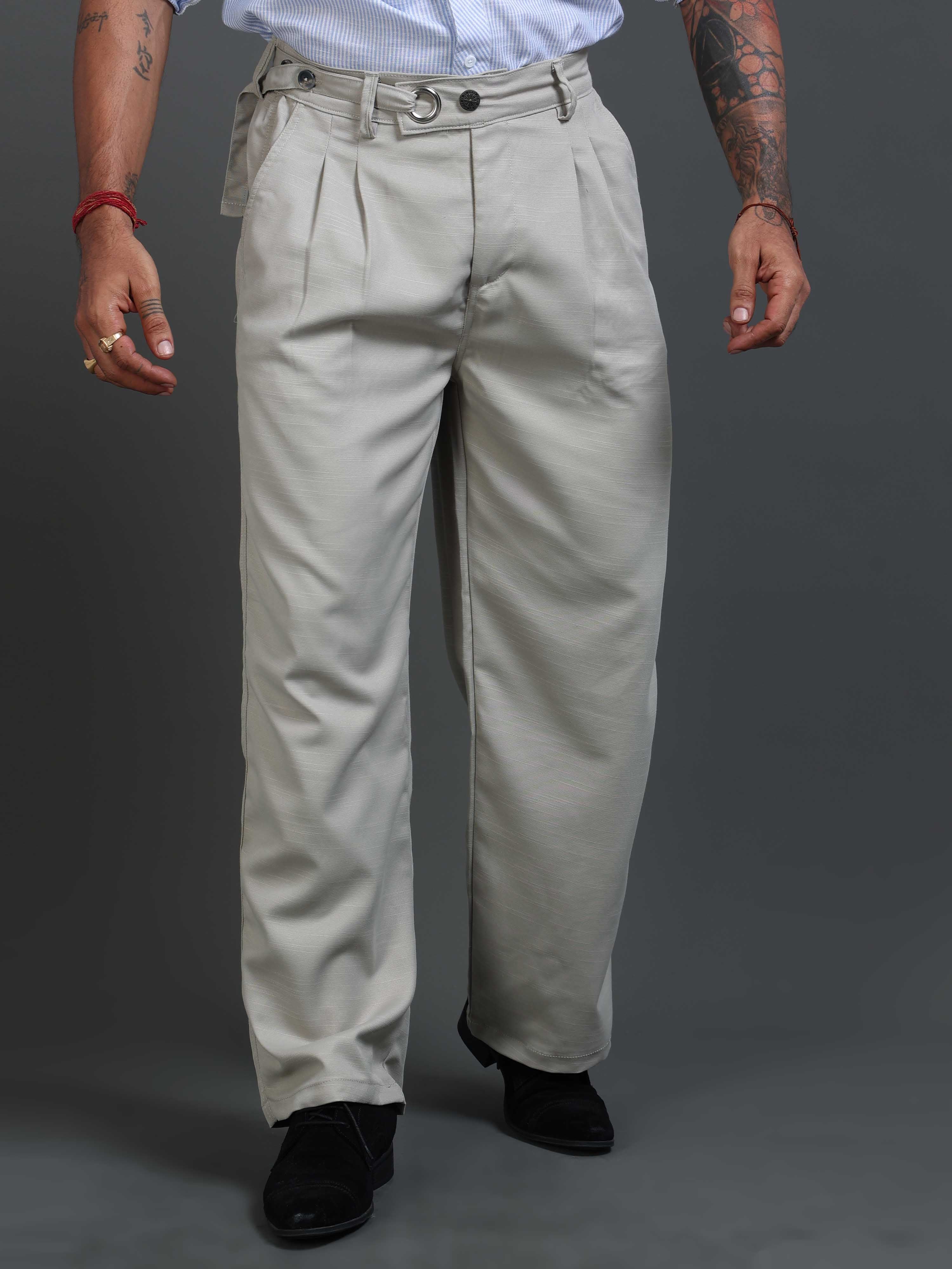Riviera Relaxed Trouser In Stone Grey