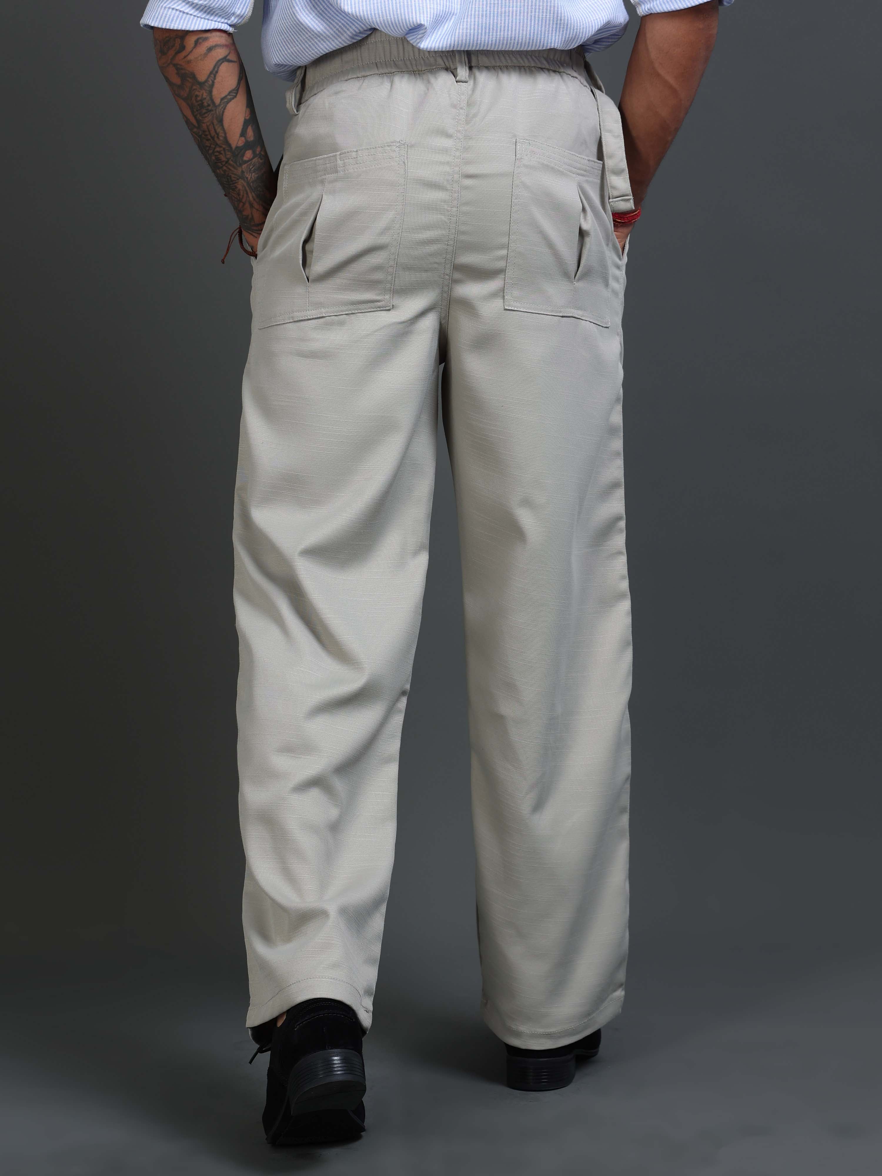 Riviera Relaxed Trouser In Stone Grey