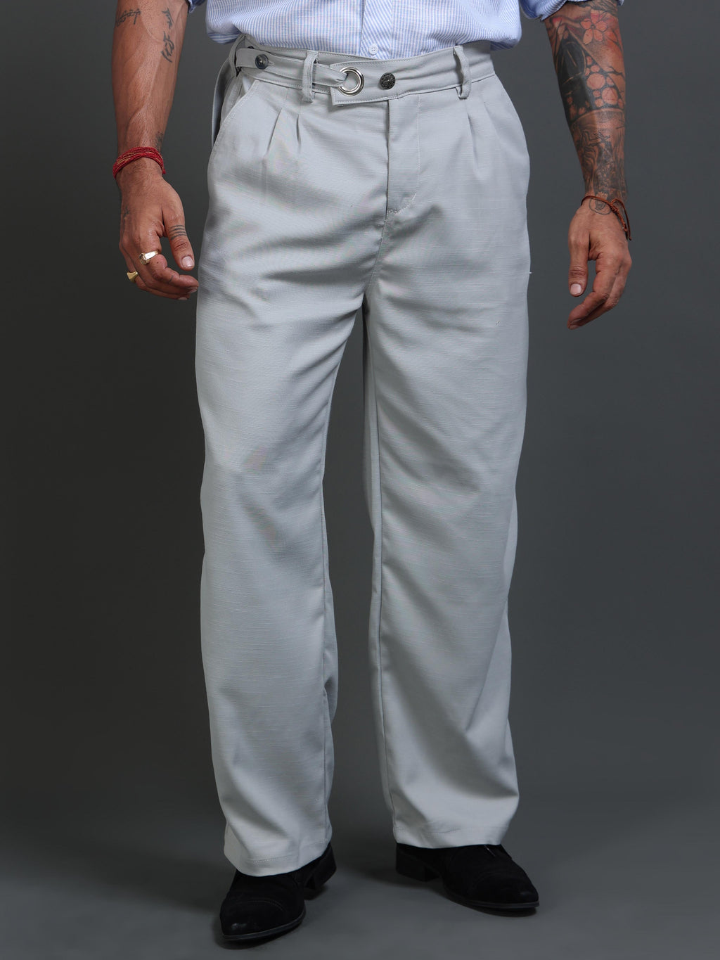 Riviera Relaxed Trouser In Silver Grey