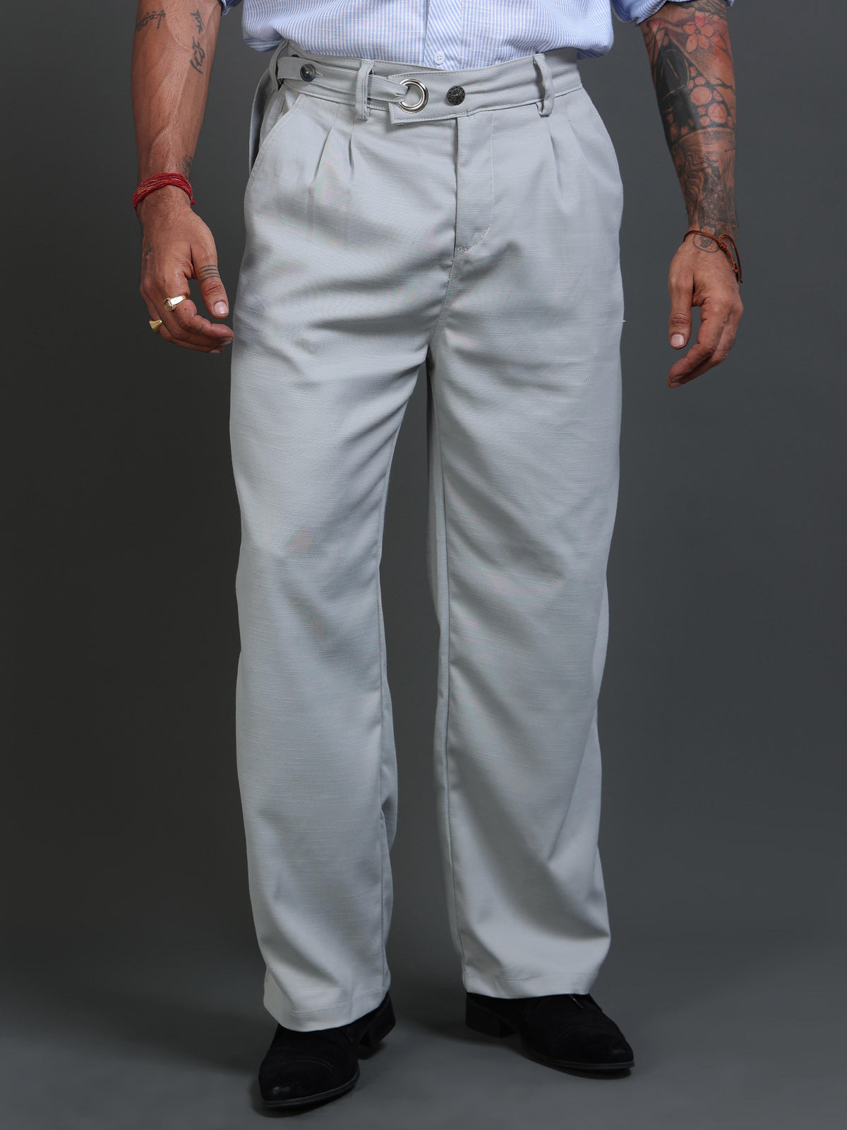 Riviera Relaxed Trouser In Silver Grey