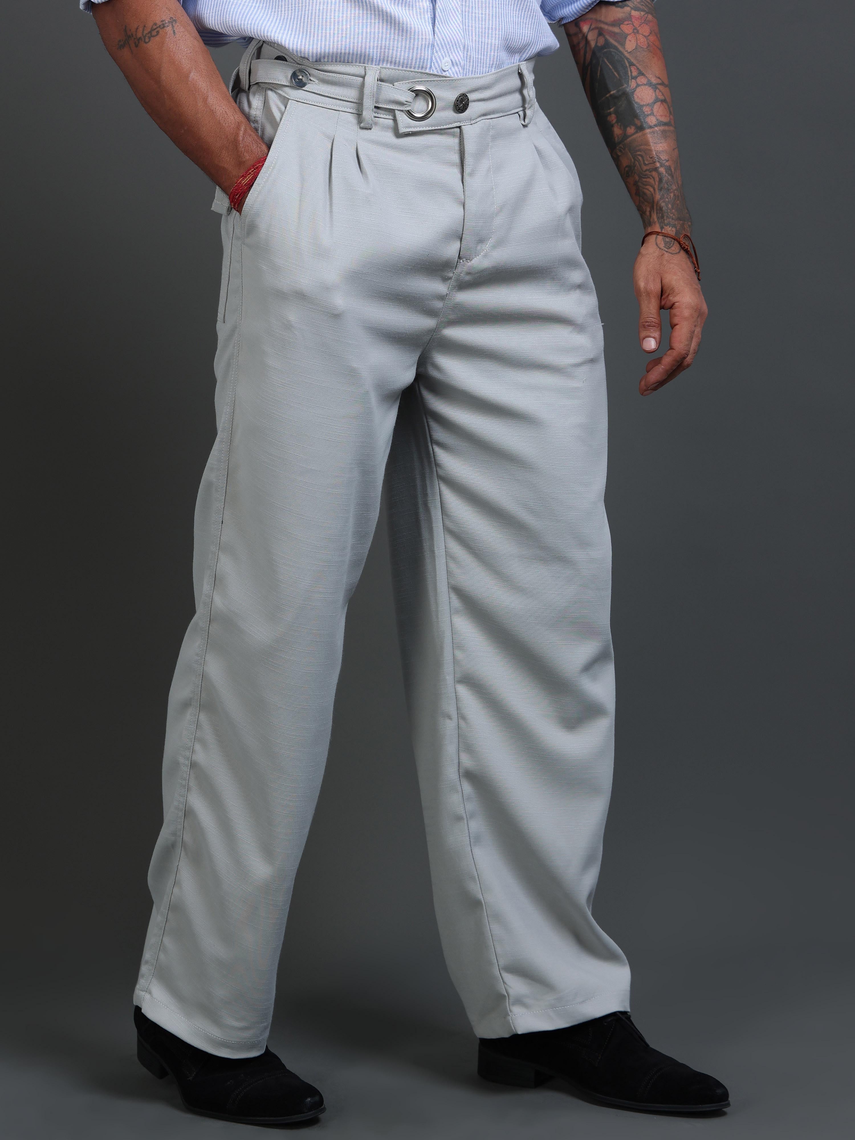 Riviera Relaxed Trouser In Silver Grey