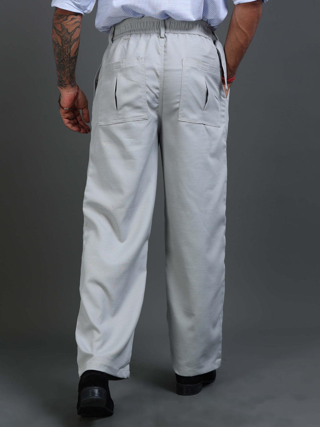 Riviera Relaxed Trouser In Silver Grey