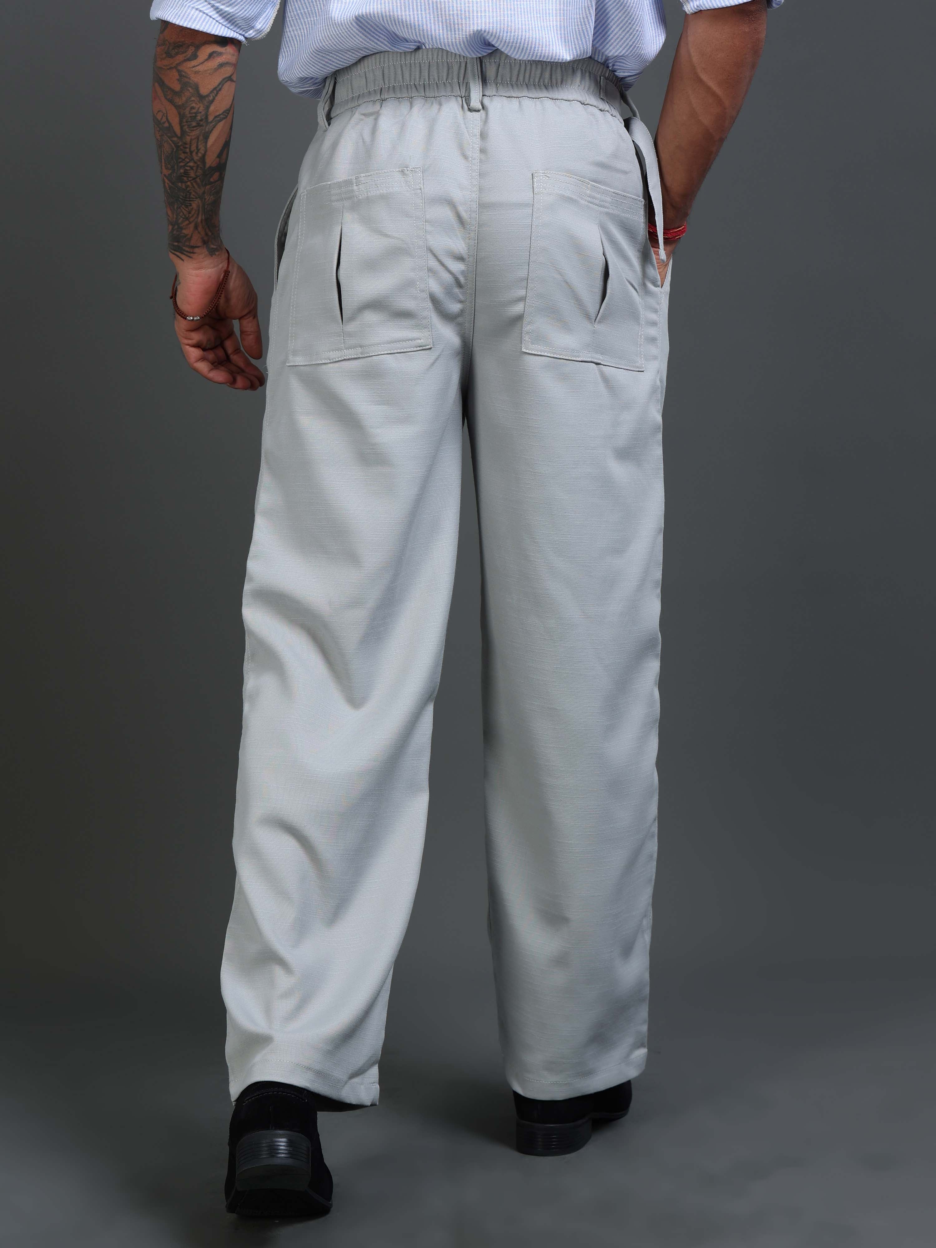 Riviera Relaxed Trouser In Silver Grey