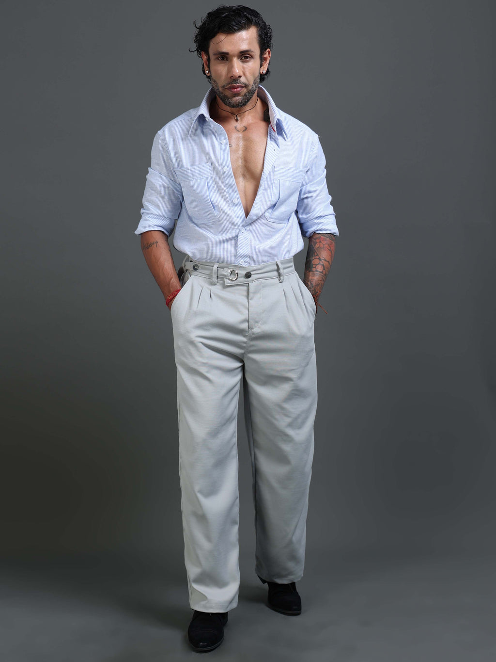 Riviera Relaxed Trouser In Silver Grey