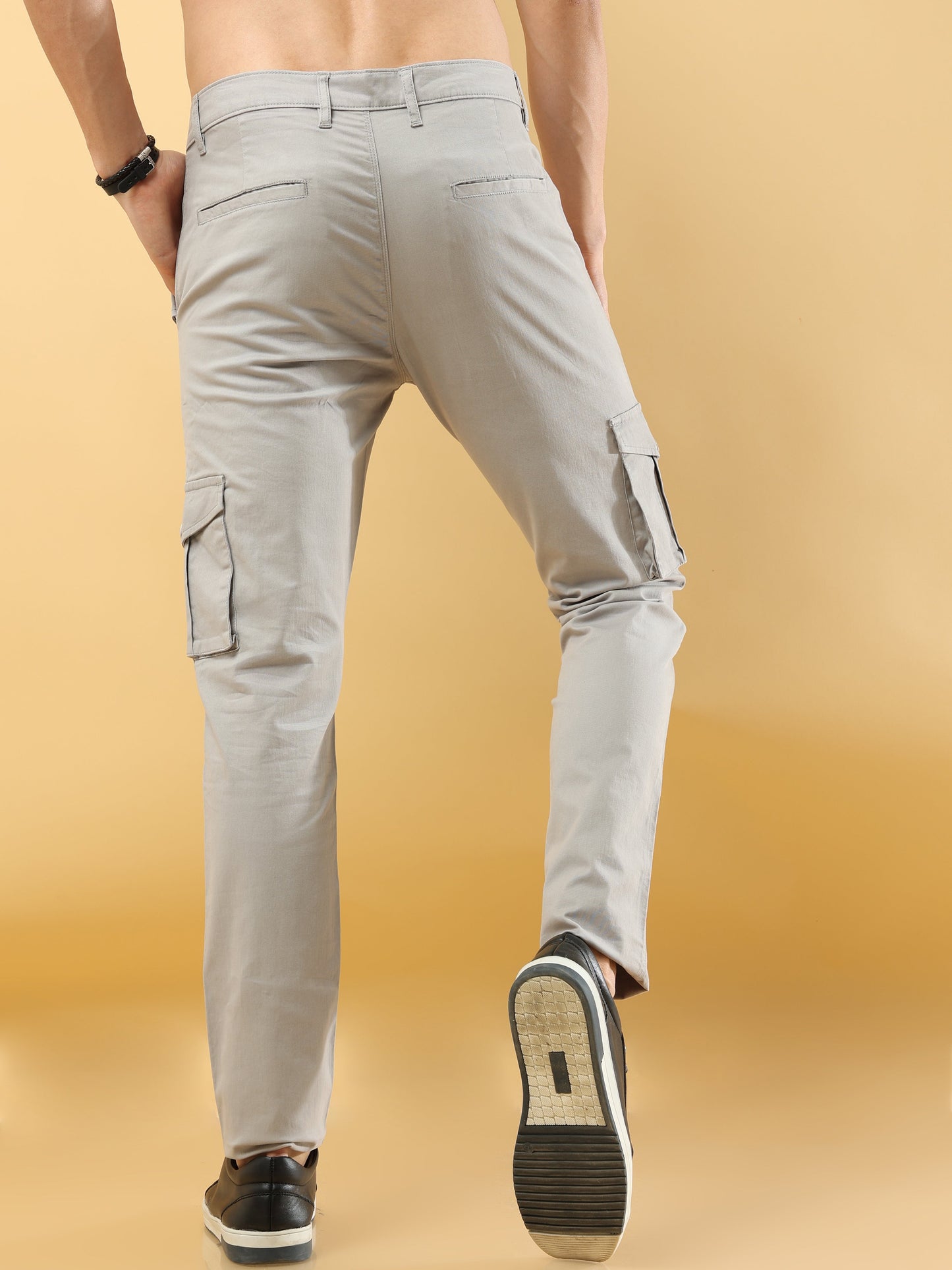 Slim Fit Light Grey Cargo Trouser