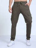 Men Lazy Linen Pants Olive