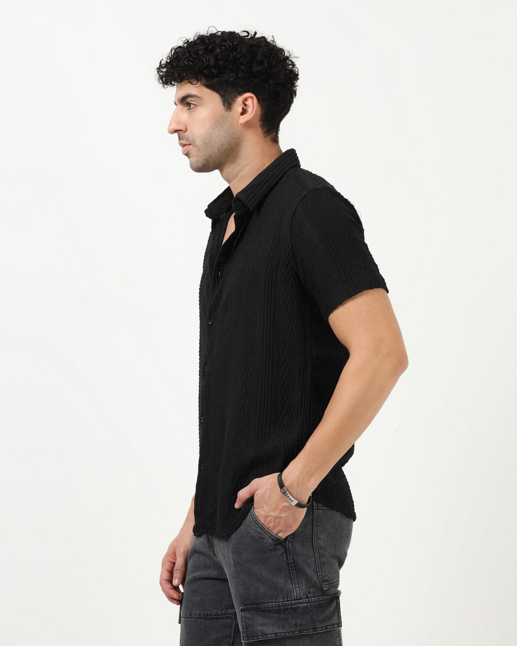 WAVE Black Knit Shirt