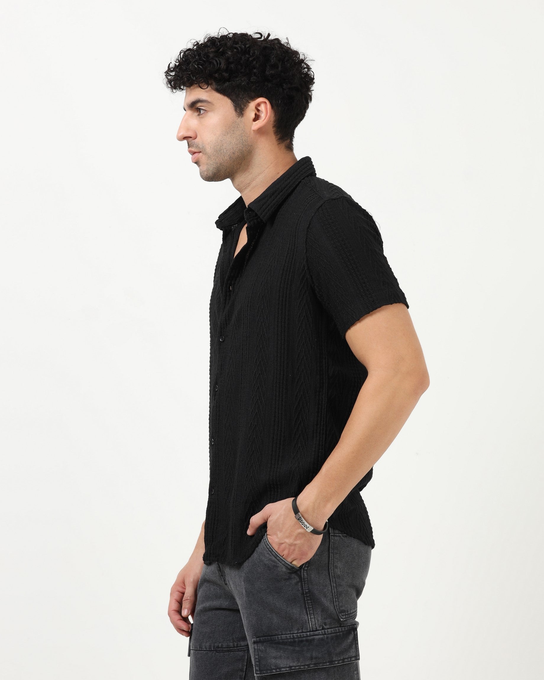WAVE Black Knit Shirt
