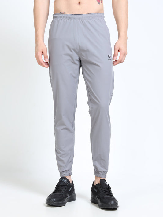 Men's Cool Grey Poly Woven Jogger Pants - Lightweight Comfort Fit