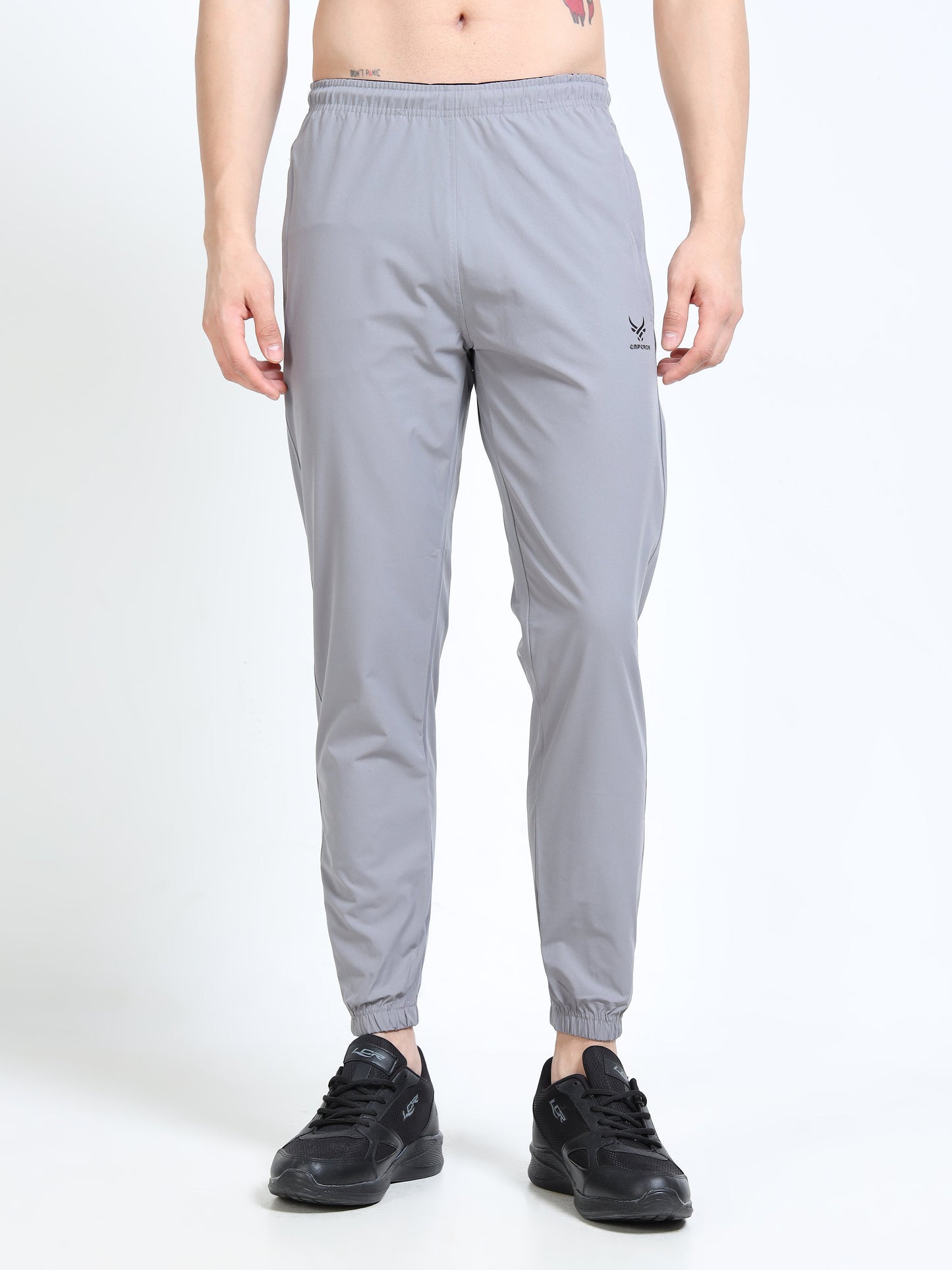 Men's Cool Grey Poly Woven Jogger Pants - Lightweight Comfort Fit