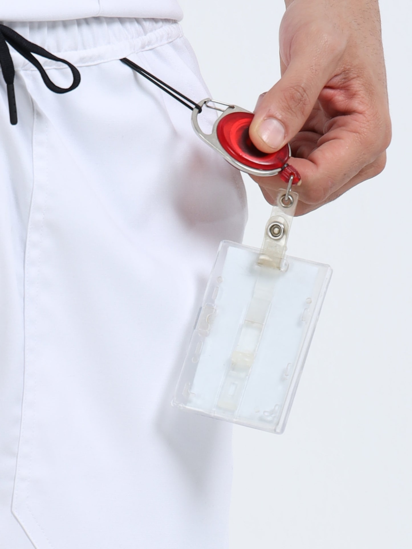 Men’s Snow White Medical Scrub Set – Mandarin Collar (Chinese Collar) Top & Straight Pants | 2-Way Stretch, Antibacterial & Wrinkle-Resistant – Apollo