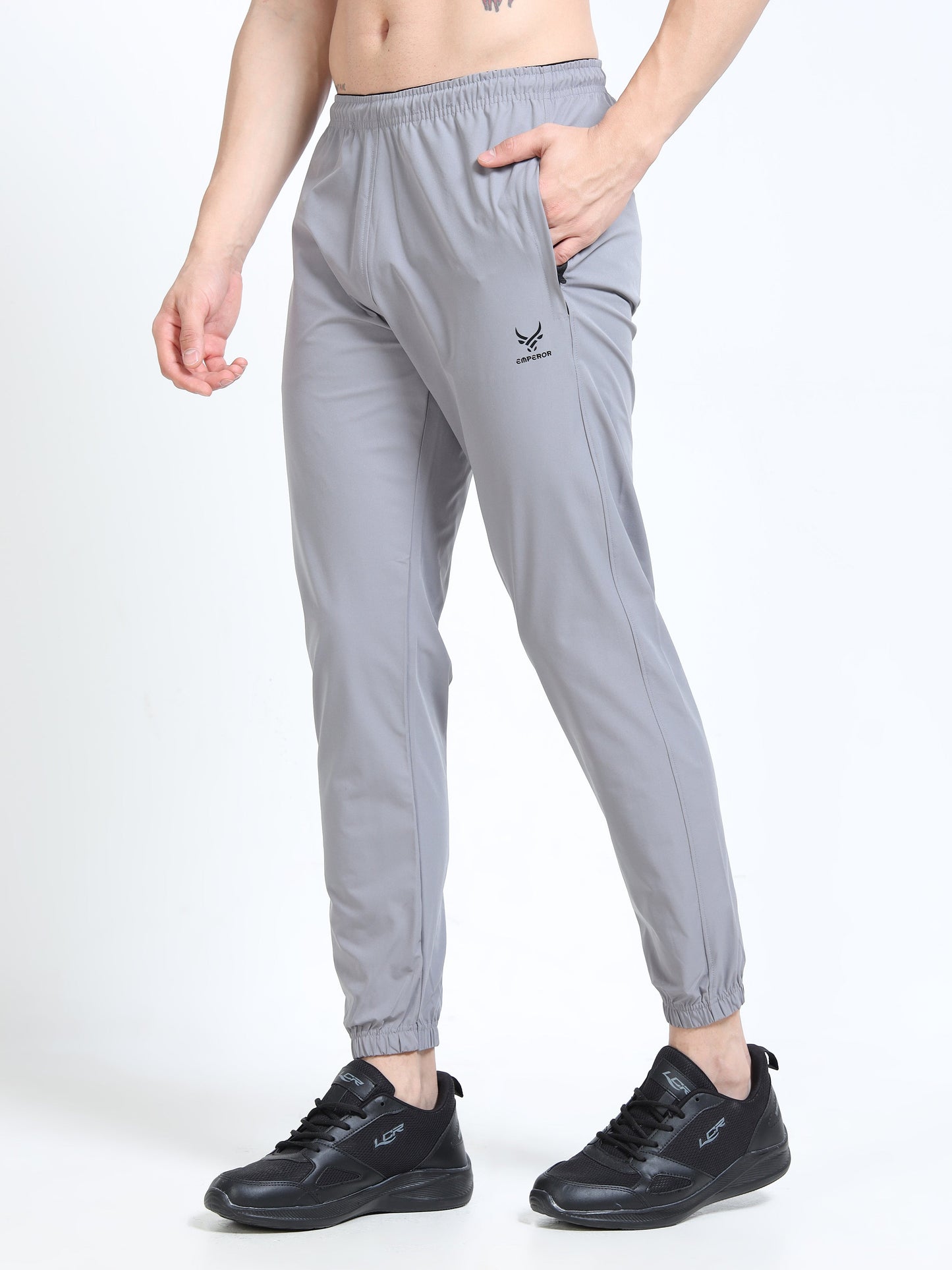 Men's Cool Grey Poly Woven Jogger Pants - Lightweight Comfort Fit