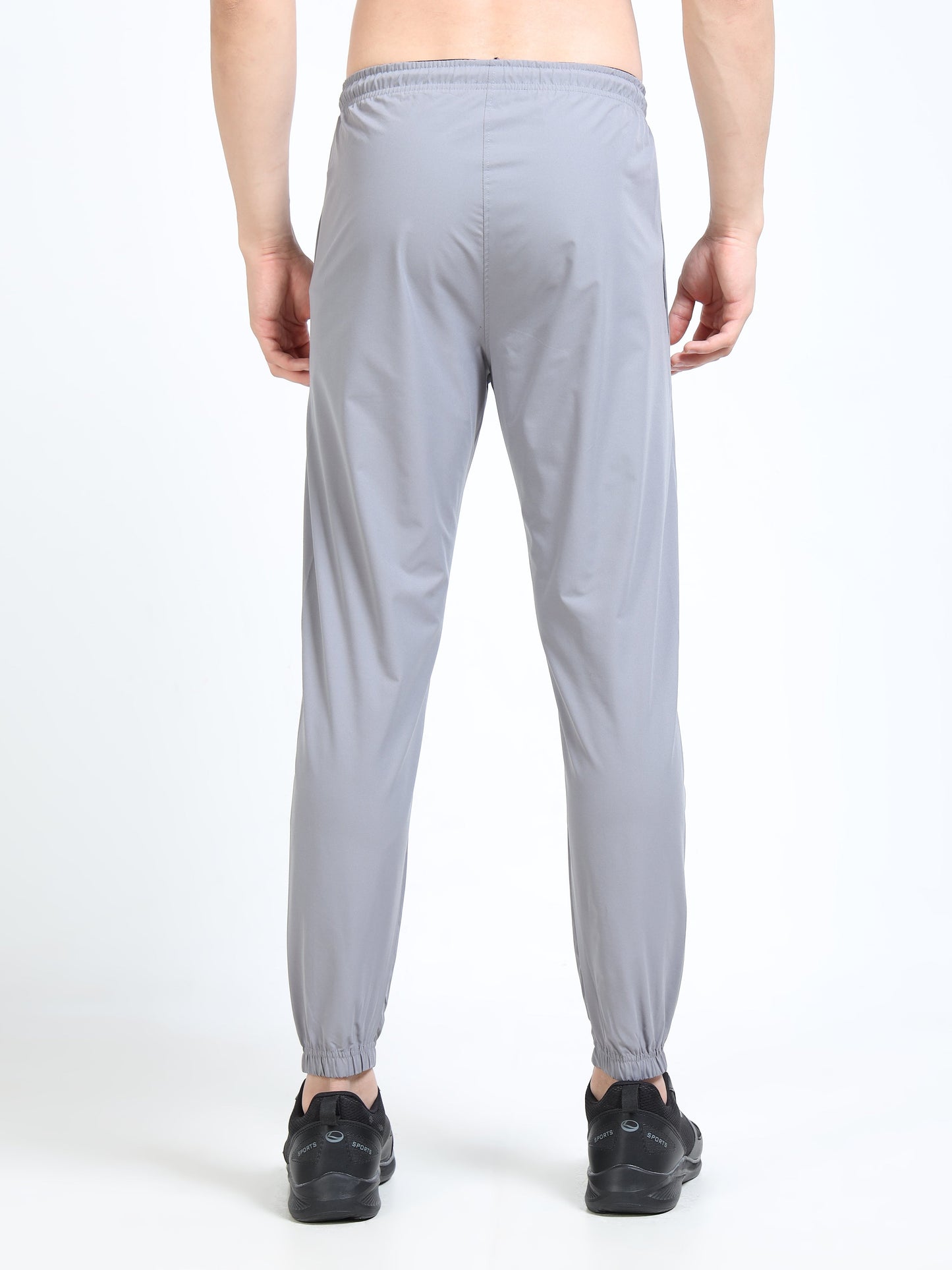 Men's Cool Grey Poly Woven Jogger Pants - Lightweight Comfort Fit