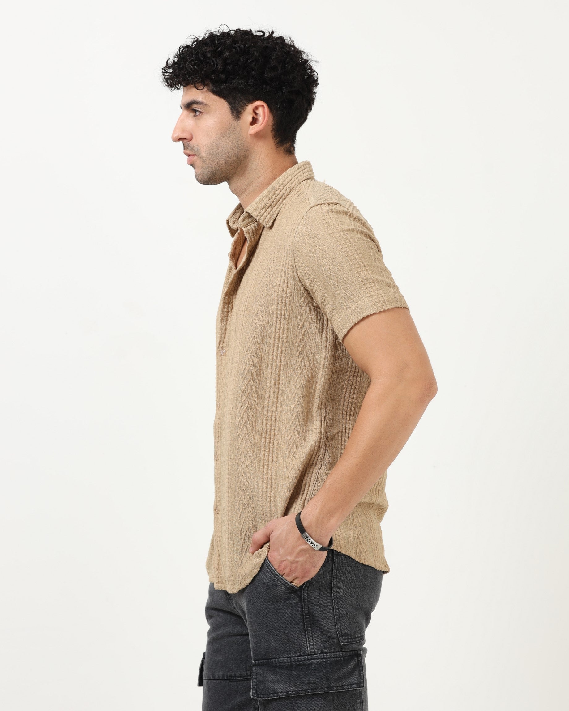 WAVE Beige Knit Shirt